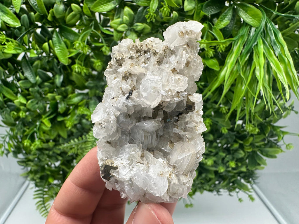 Quartz Crystal with Calcite and Chlorite: Borieva Mine, Bulgaria