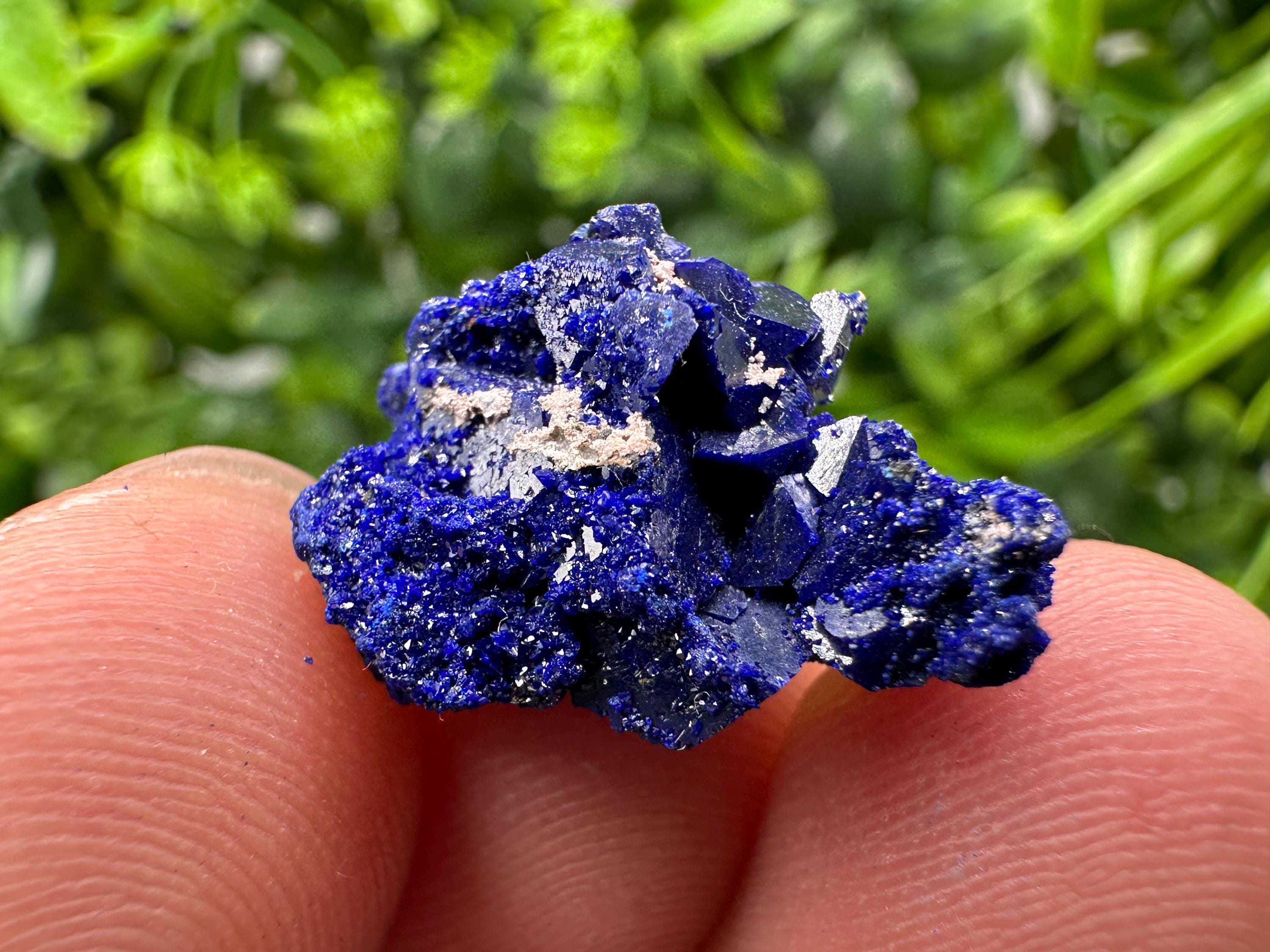 Crystallized Azurite-Kerrouchen,Morocco-Blue Azurite Specimen-High Quality Blue Azurite-Azurite Mineral Specimen, gemmy,lustrous of Azurite