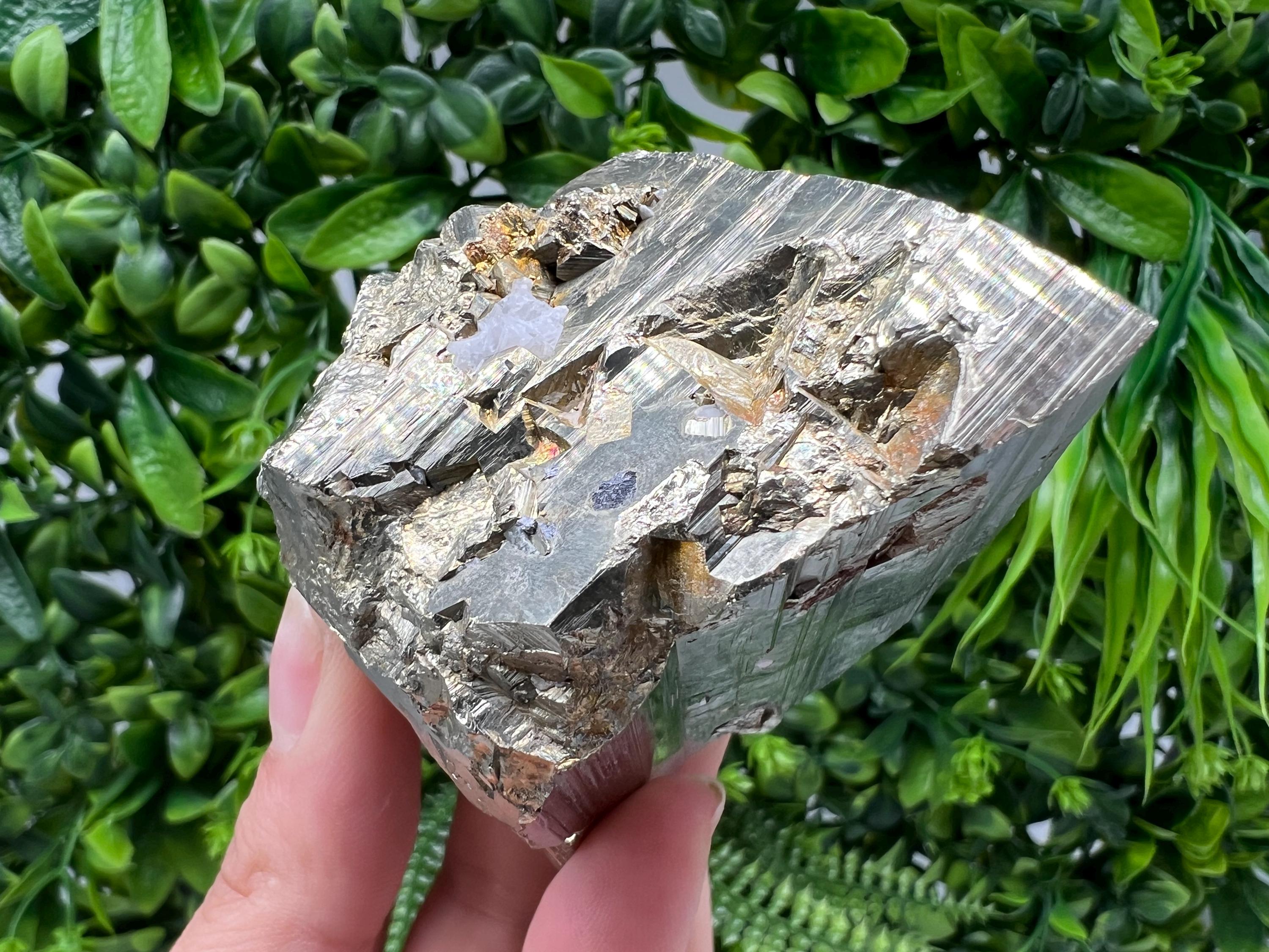Rare Crystallized Rainbow Pyrite Cluster, Borieva Mine, Bulgaria
