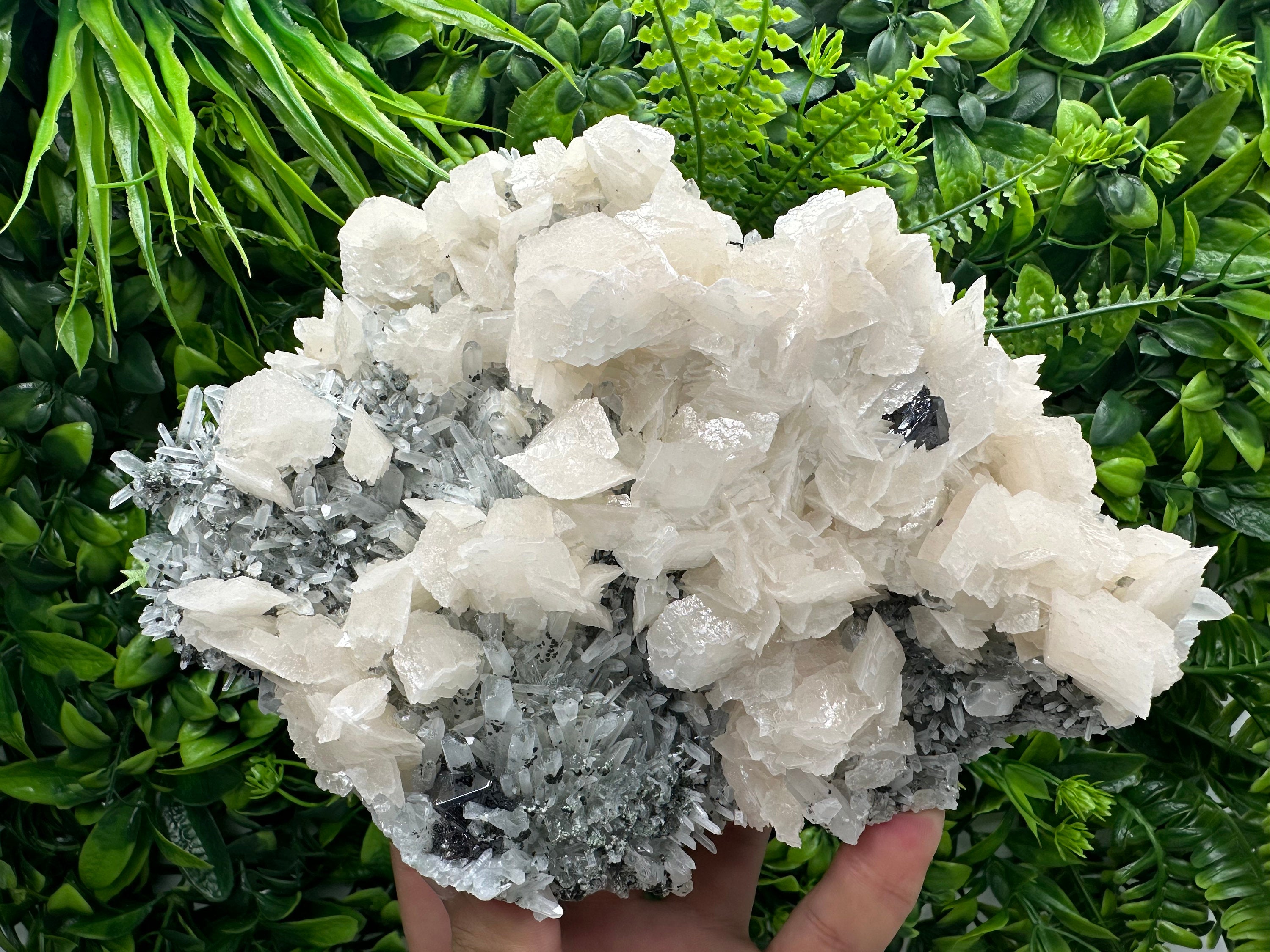 Sphalerite Calcite on Quartz, Borieva Mine Mineral Specimen