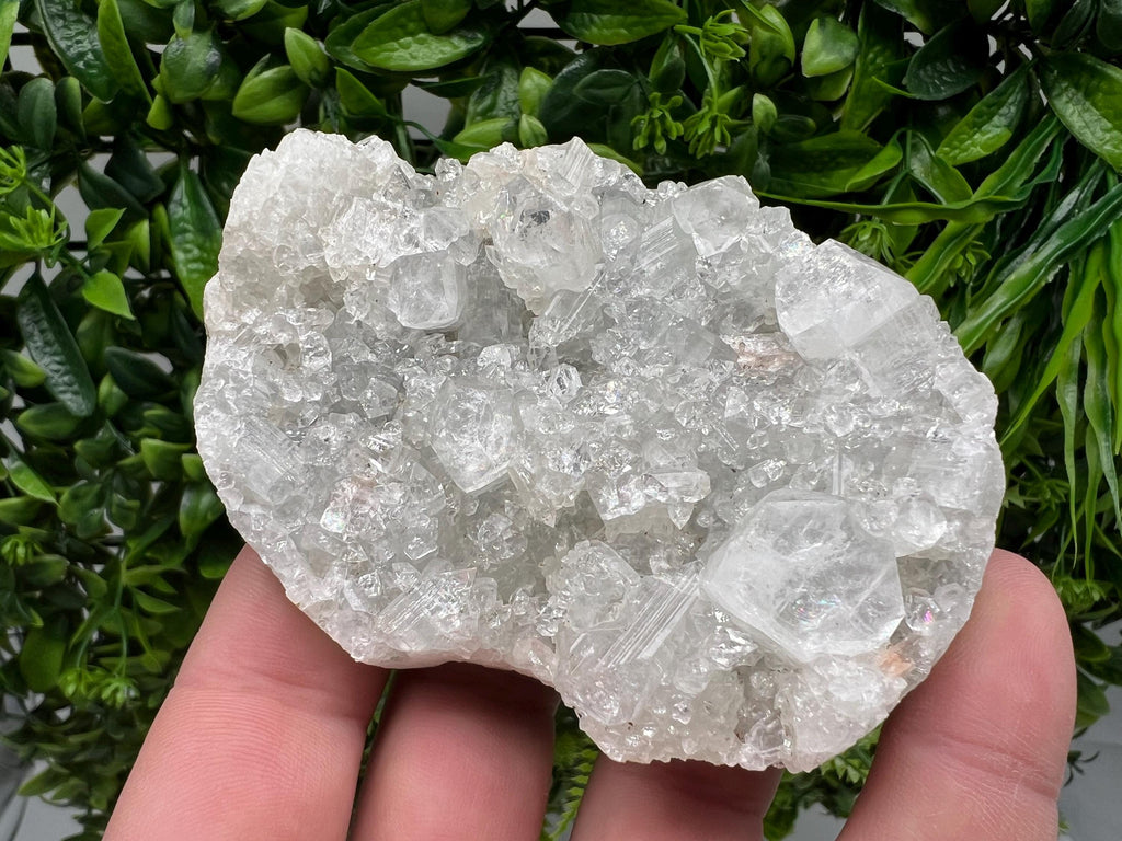 Transparent Apophyllite on Chalcedony, Natural Crystal Mineral Specimen, India