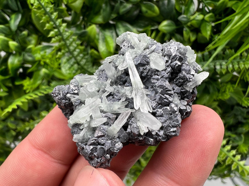 Galena with Green Quartz, Bulgarian Mineral Specimen, Crystal Decor