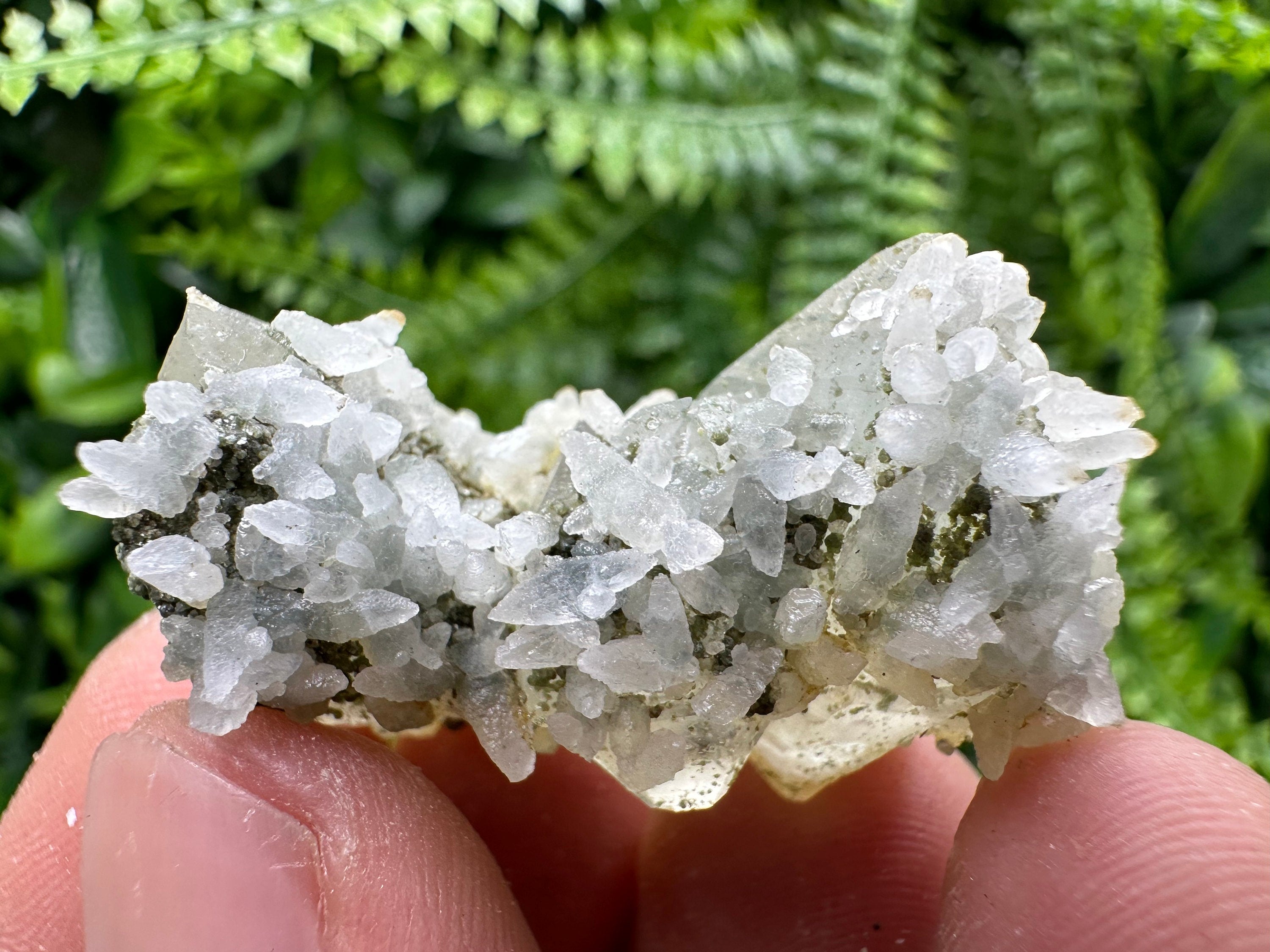 Transparent Quartz with Calcite, Djurcovo Laki Bulgaria Mineral Specimen