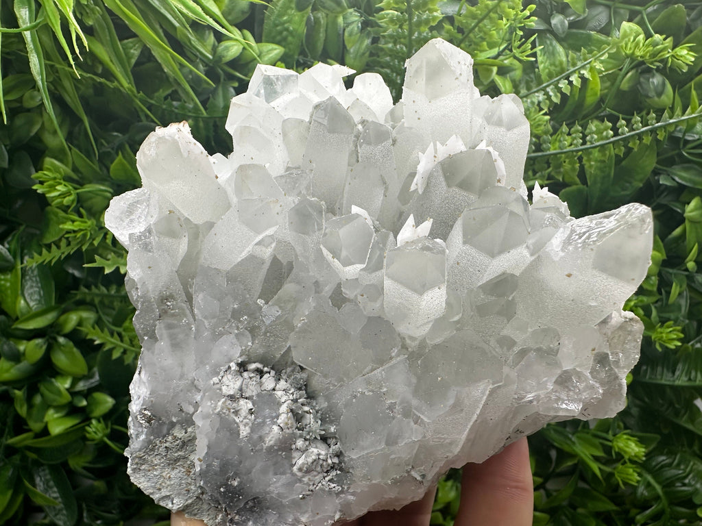 Quartz Cluster with Rhodochrosite, Calcite & Chlorite Inclusions
