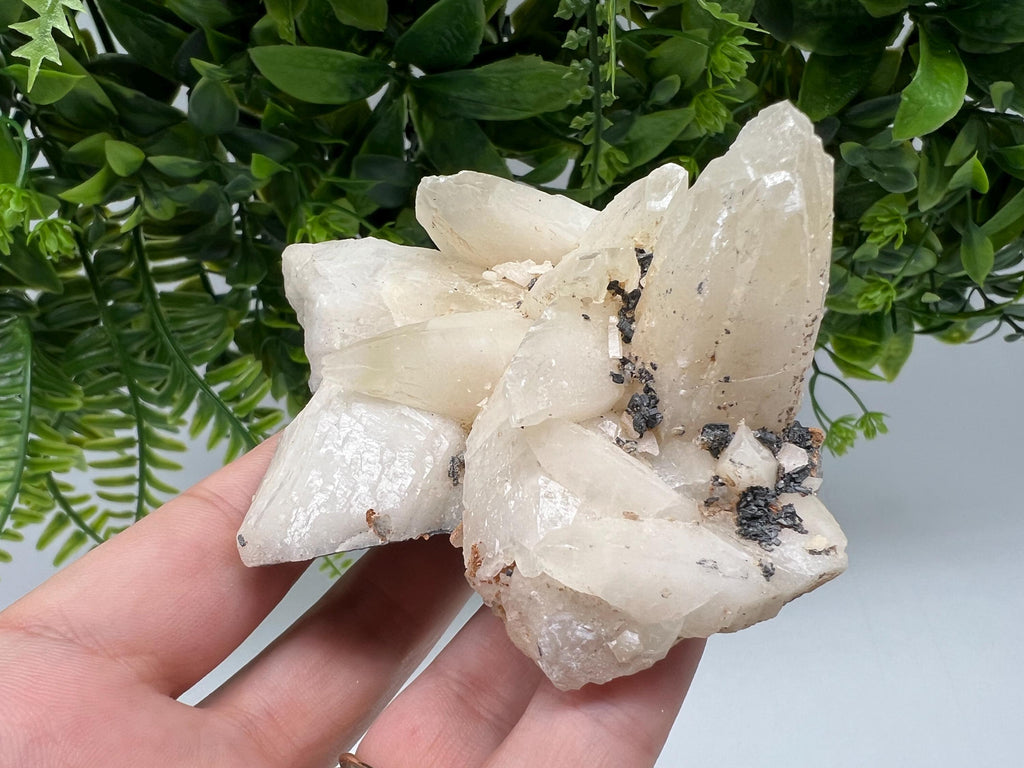 Calcite on Green Quartz: Rare Healing Crystal from Bulgaria