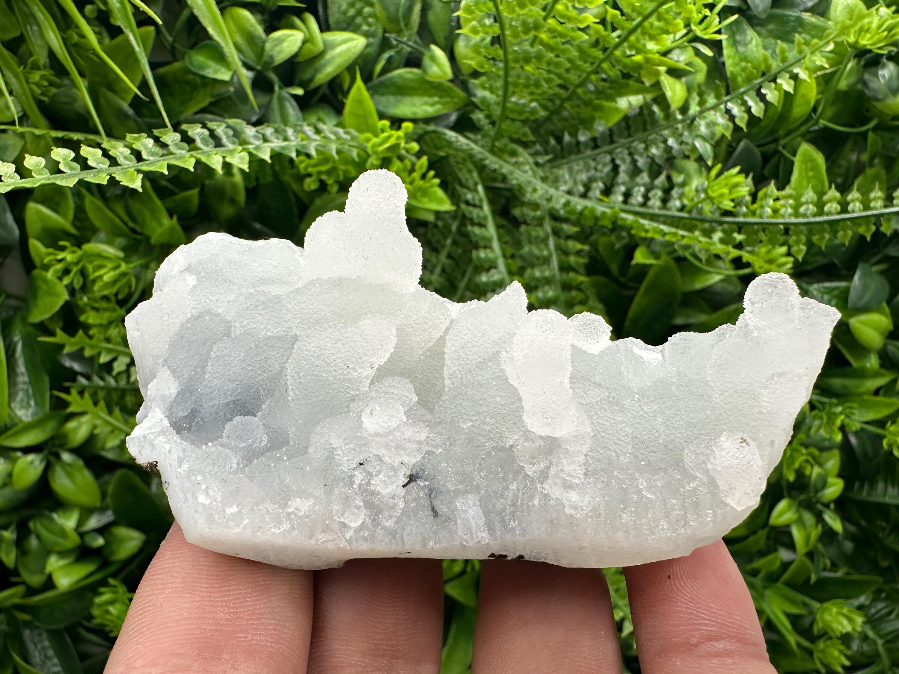 Natural Chalcedony Specimen: India Crystal, Rare Home Decor (10/6/3.5 cm)