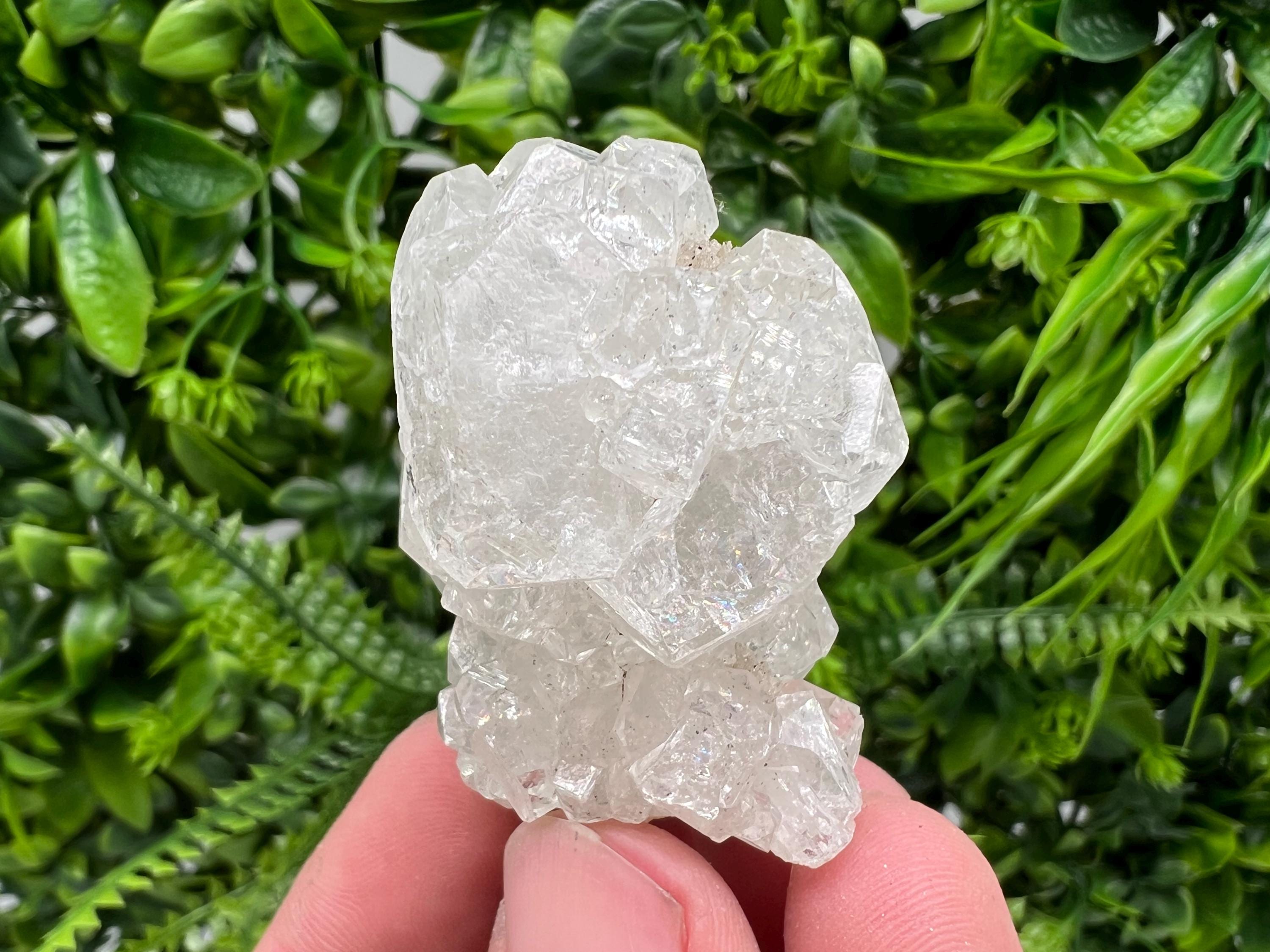 Transparent Apophyllite on Chalcedony, Natural Crystal Specimen, India