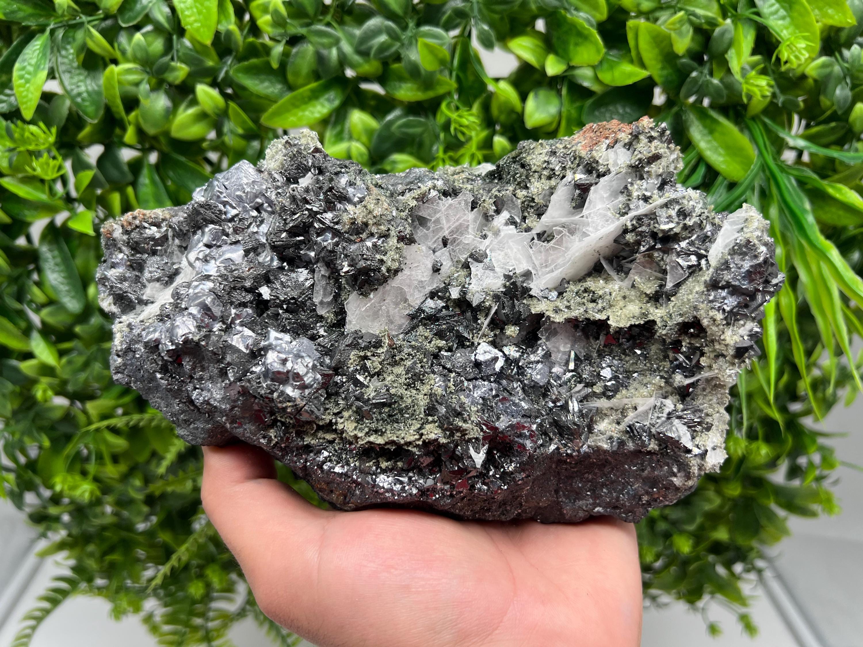 Collection Skeleral GALENA on Sphalerite,Calcite,gree Quartz,natural,collectibles mineral specimen,home decor stone,gift,collection specimen