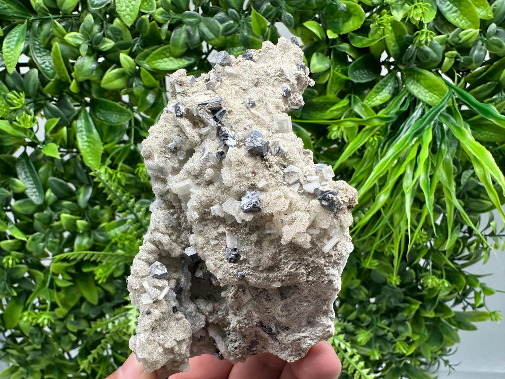 Galena Barite on Chalcedony Mineral Specimen, Bulgaria