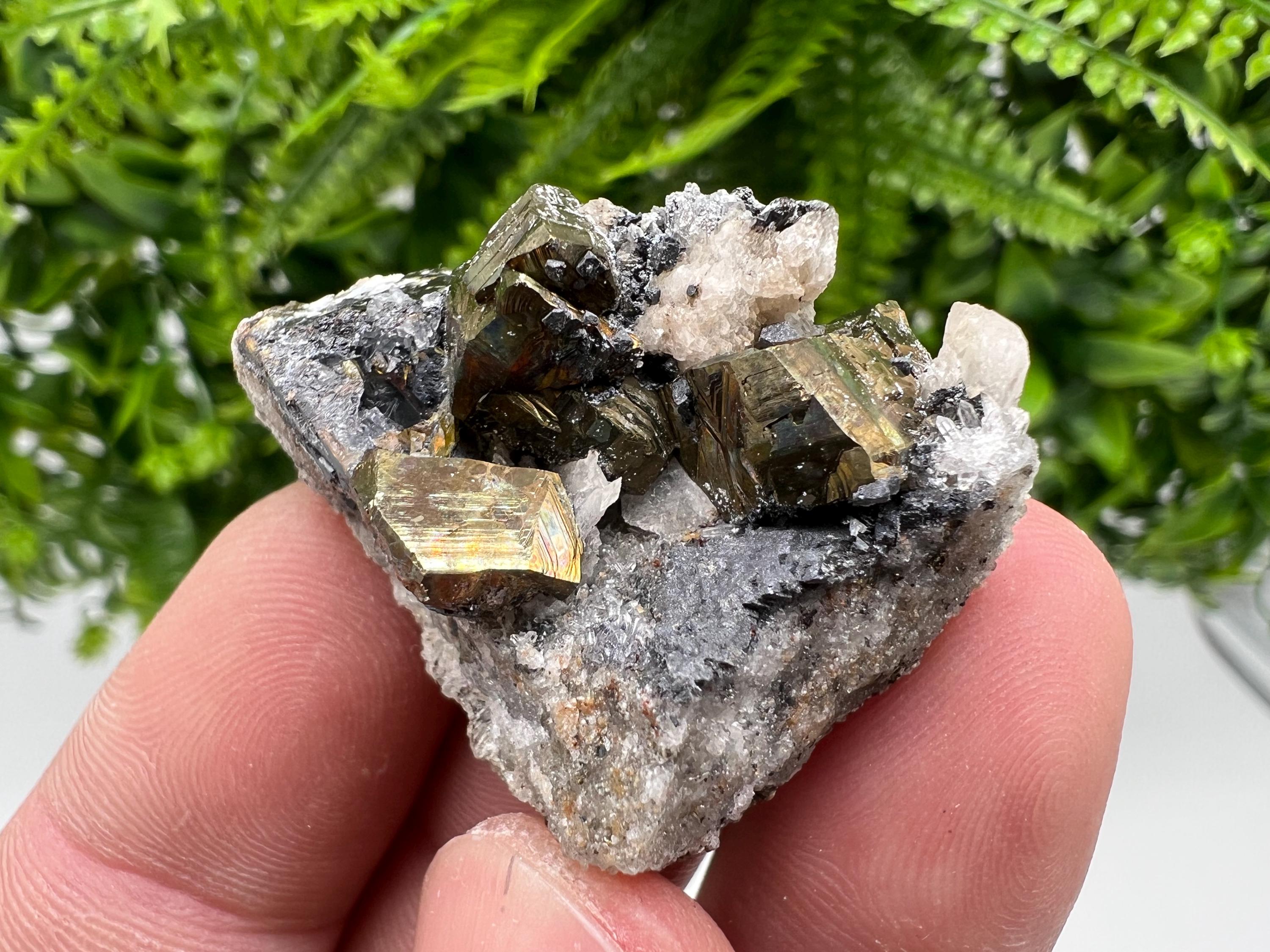 Pyrite with Hematite, Sphalerite and Quartz Specimen, Bulgaria