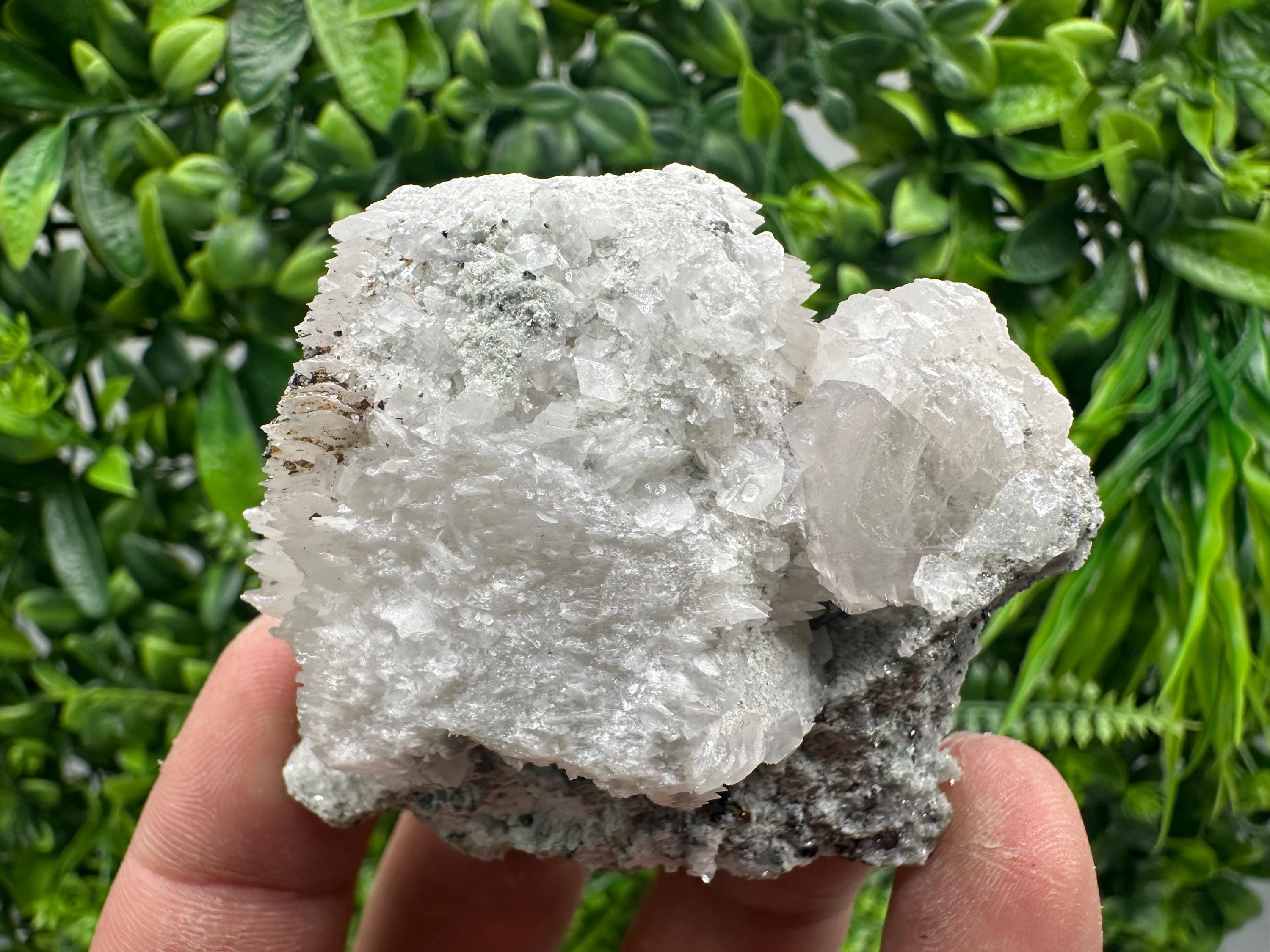 Calcite on Quartz with Sphalerite, Borieva Mine, Bulgaria