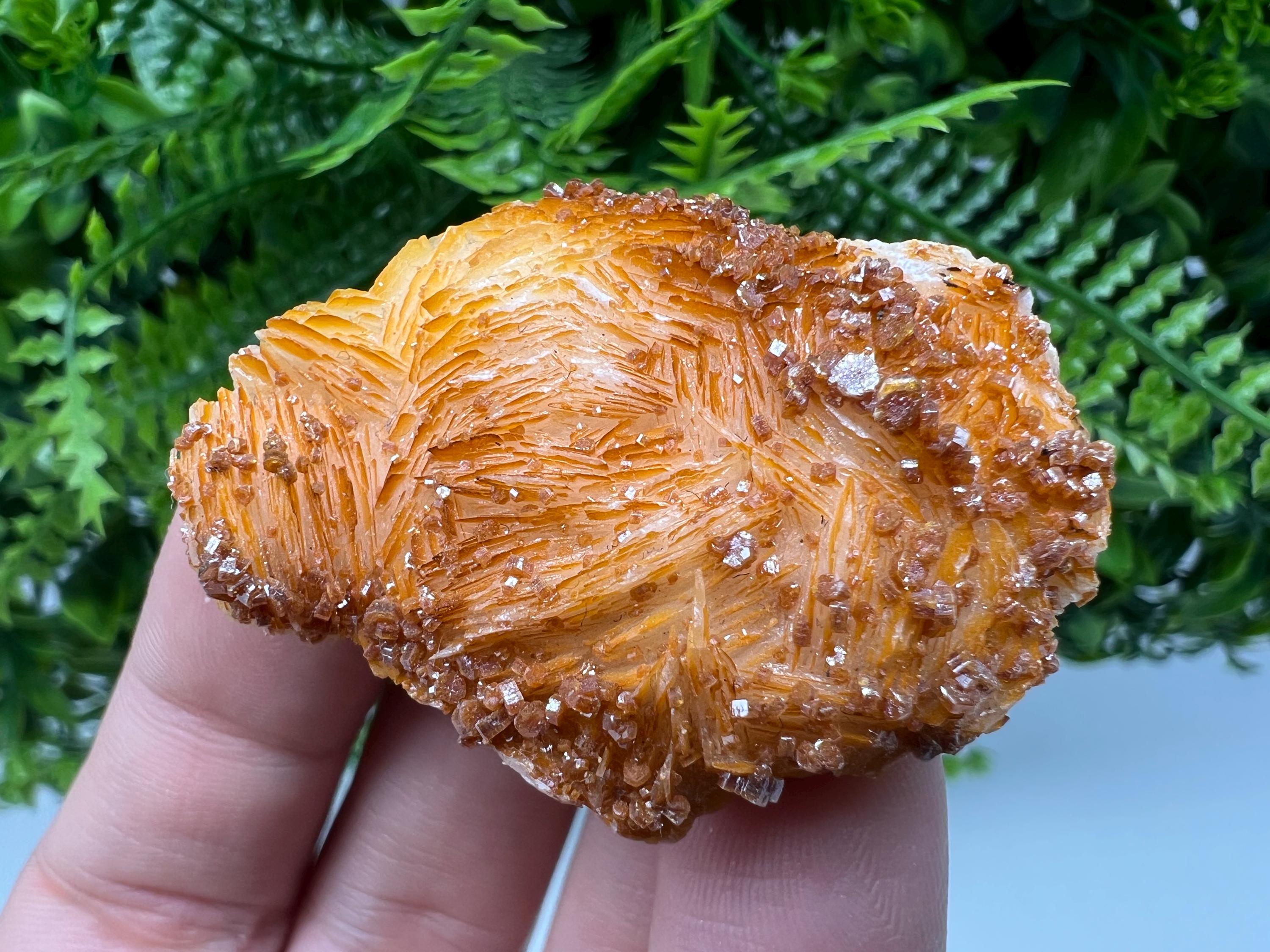 Red Vanadinite Crystal on Barite Matrix, Morocco Mineral Specimen