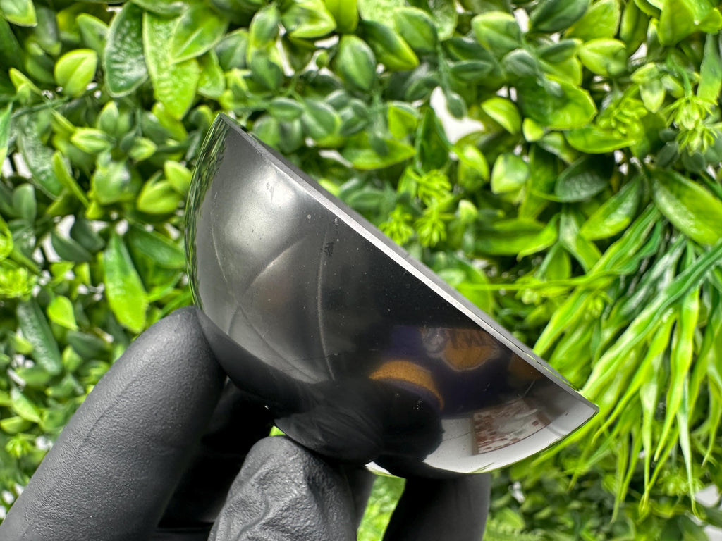 Polished Shungite Bowl (70mm): EMF Protection, Water Purification