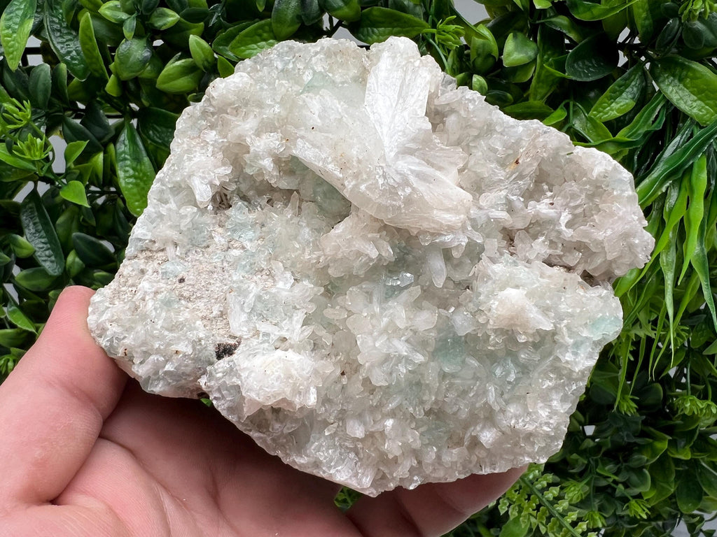 Transparent Apophyllite on Chalcedony, India Mineral Specimen