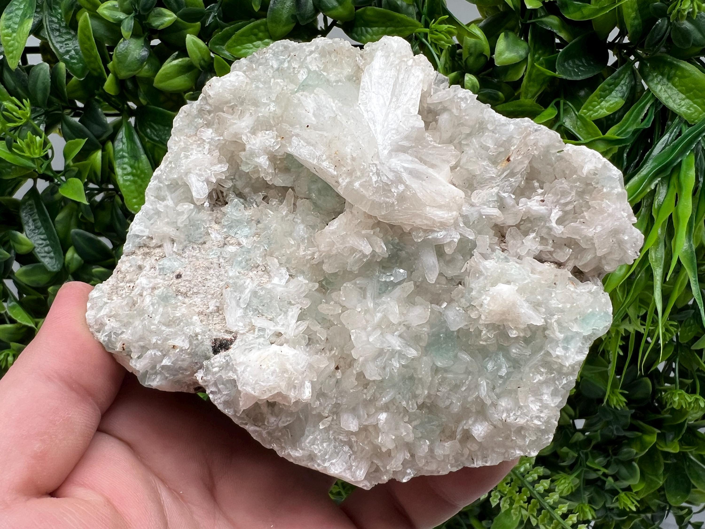 Transparent Apophyllite on Chalcedony, India Mineral Specimen