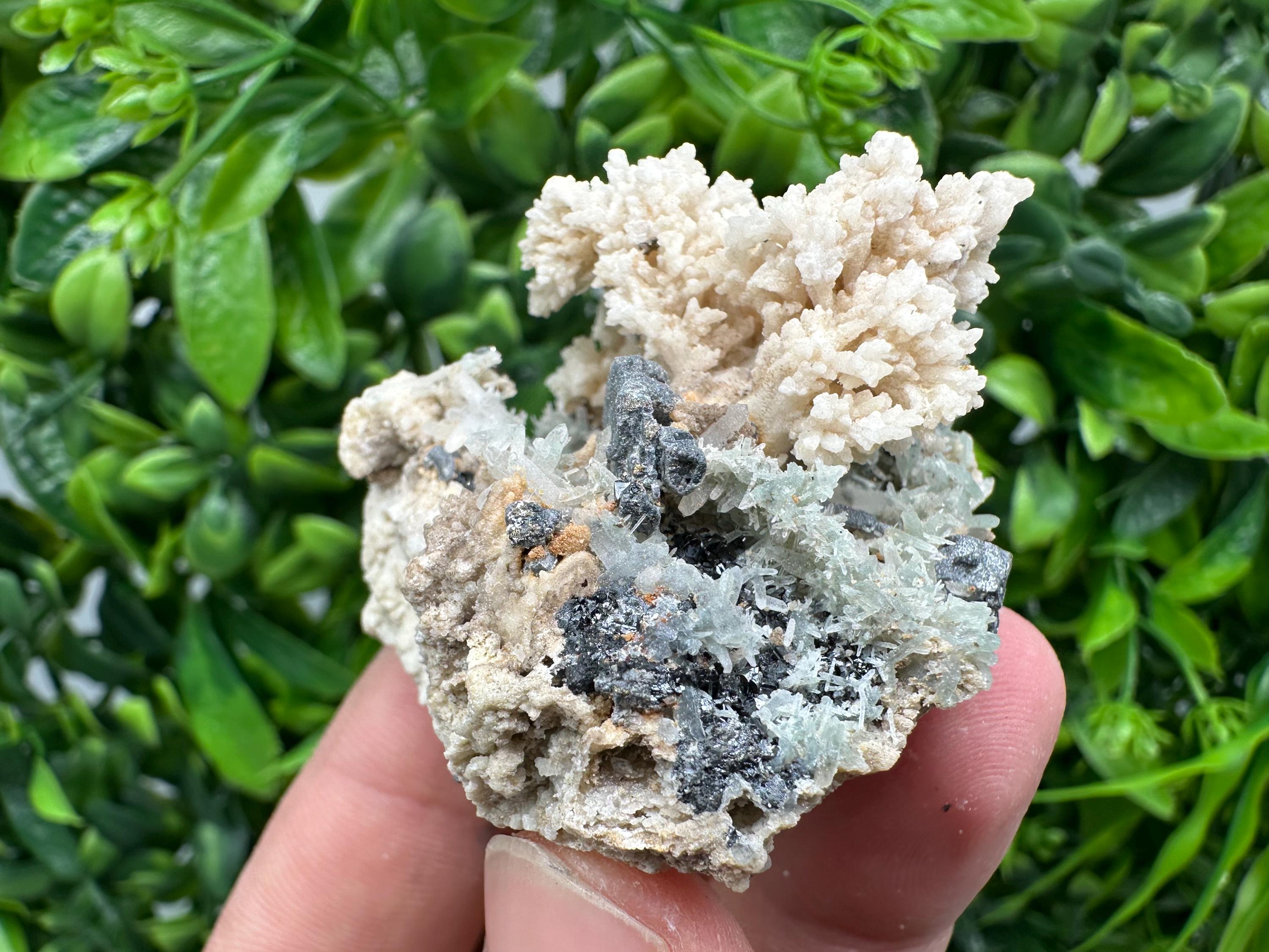Rare Calcite Galena Mineral Specimen, Madan Bulgaria Crystal Decor