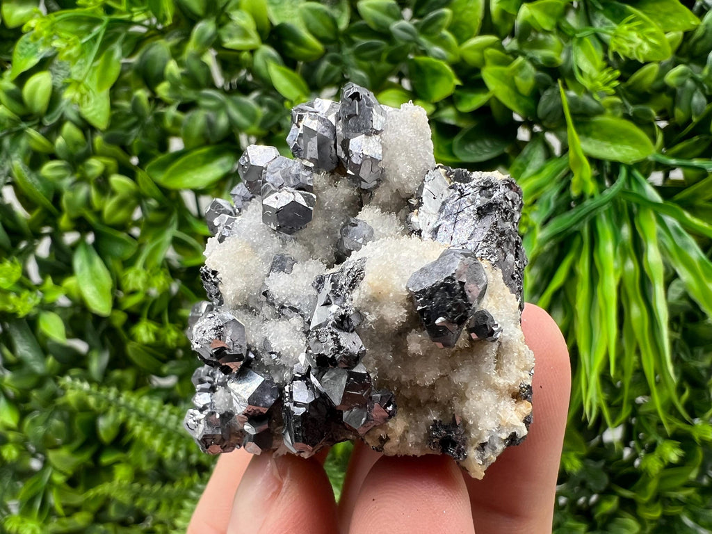 Mirror Galena with Cleiopfane on Chalcedony, Krushev dol Mine, Bulgaria