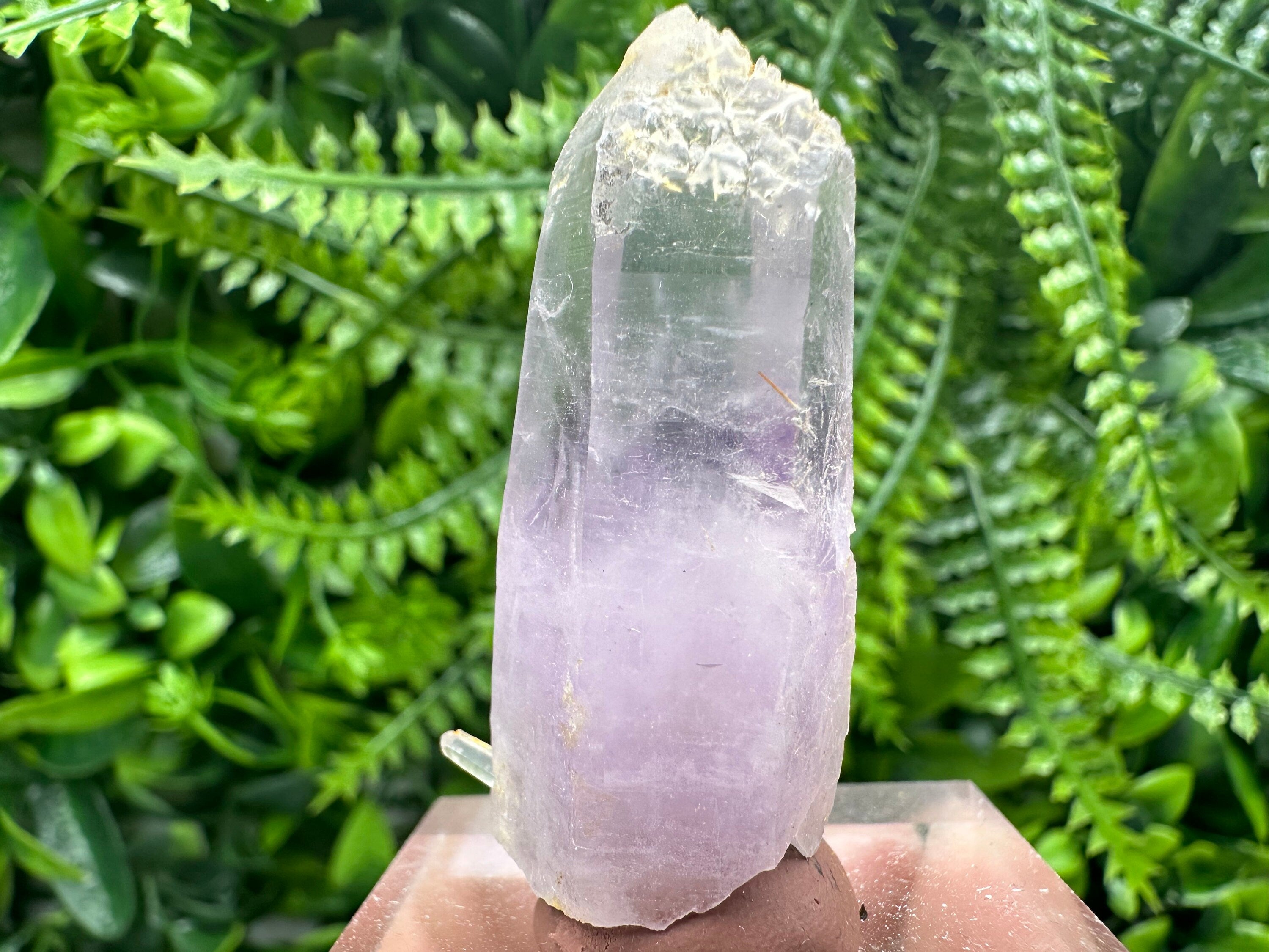 Phantom Amethyst Crystal with Cerussite, Bulgarian Mineral Specimen (4.5cm)