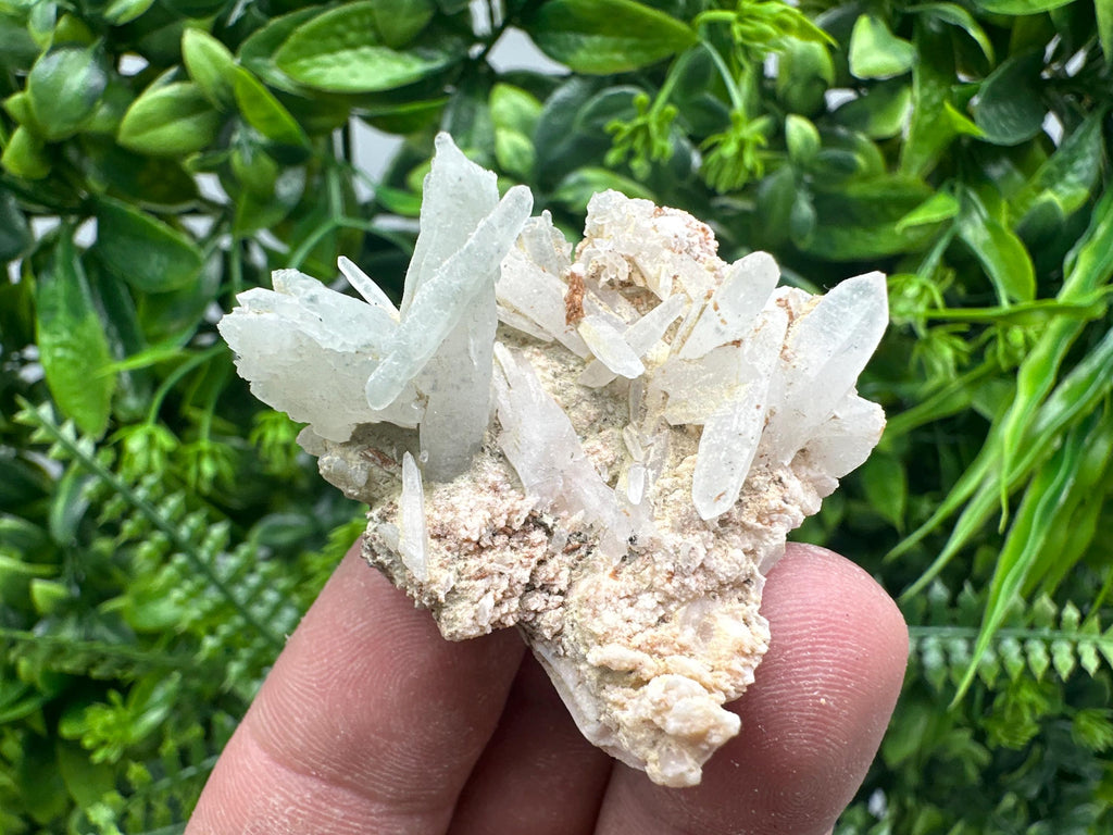 Green Quartz on Rhodochrosite Matrix, Madan Bulgaria Mineral Specimen
