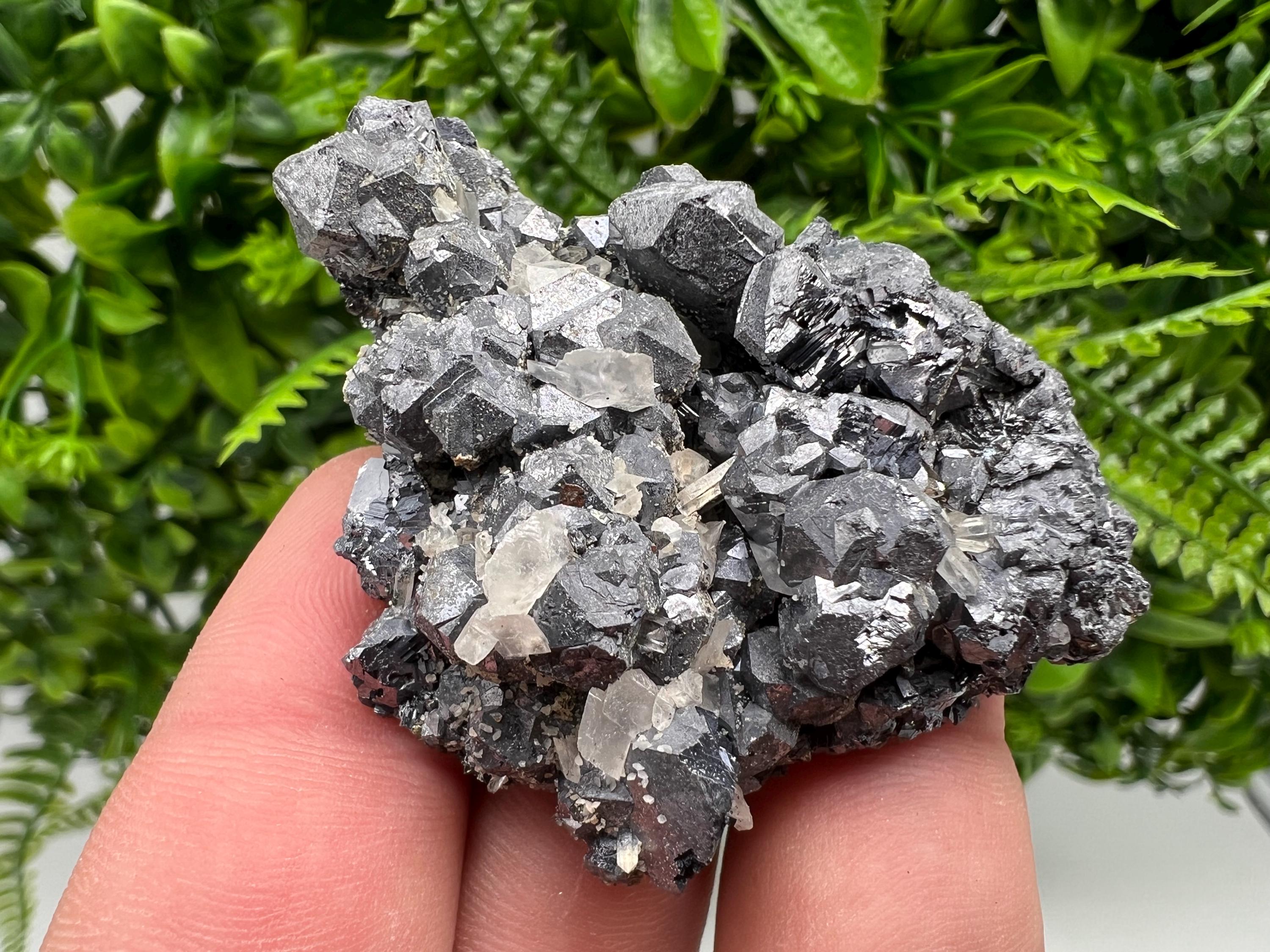 Galena Chalcopyrite Cluster on Calcite Quartz, Bulgaria Mineral Specimen