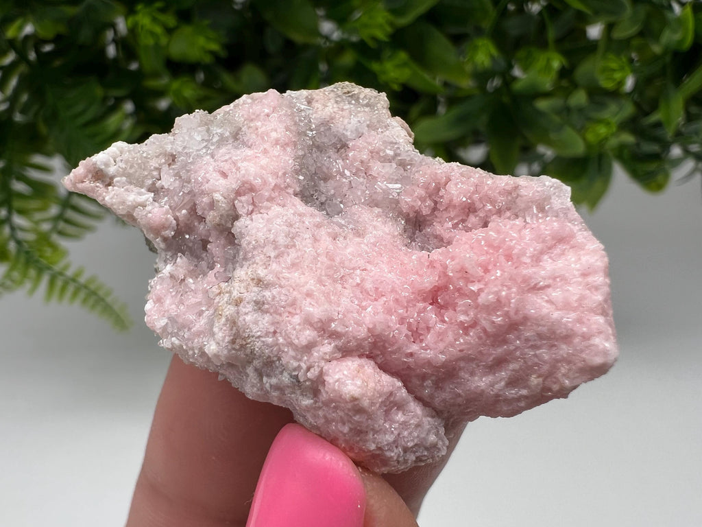 Rhodochrosite on Quartz, Starnica Mine, Bulgaria