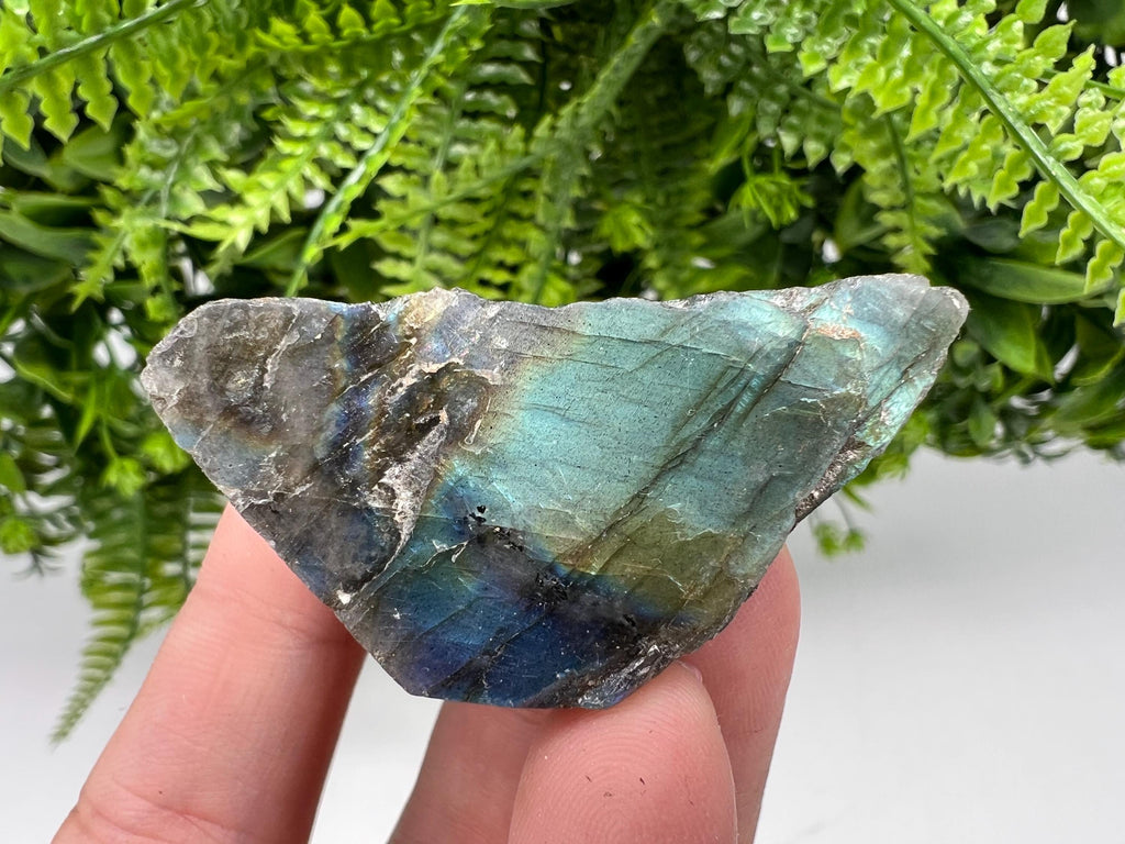 Polished Labradorite Slab: Multifire Crystal Decor - 5x3.5x2.5cm
