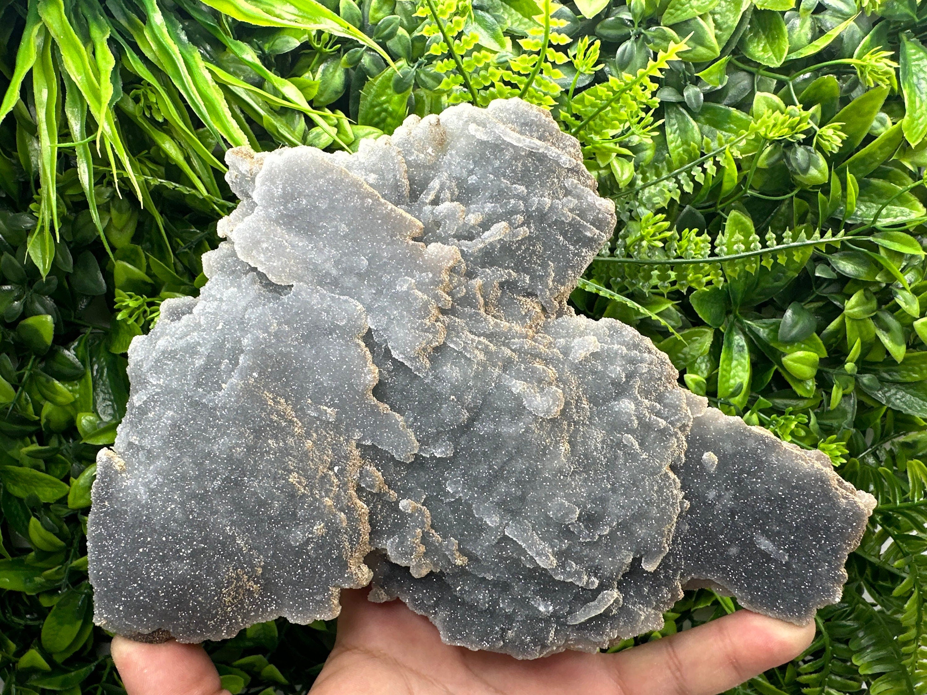 Blue Chalcedony Quartz with Chlorite Inclusions: Bulgarian Crystal Decor