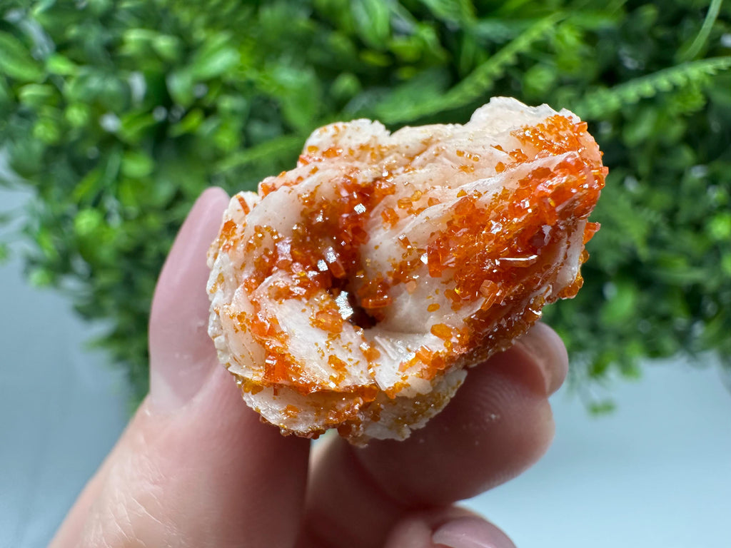 Red Vanadinite Crystals on Barite, Morocco Mineral Specimen