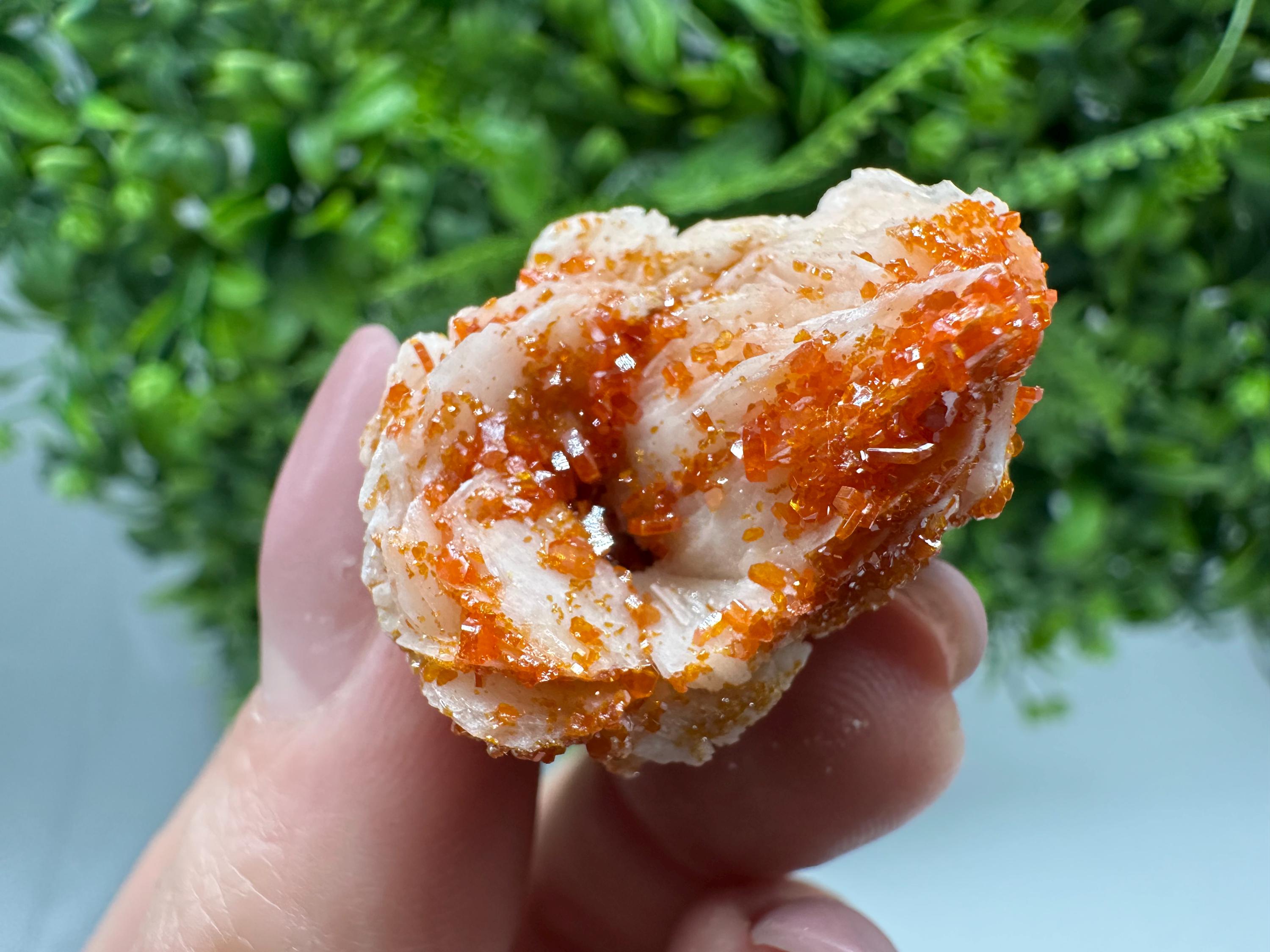 Red Vanadinite Crystals on Barite, Morocco Mineral Specimen