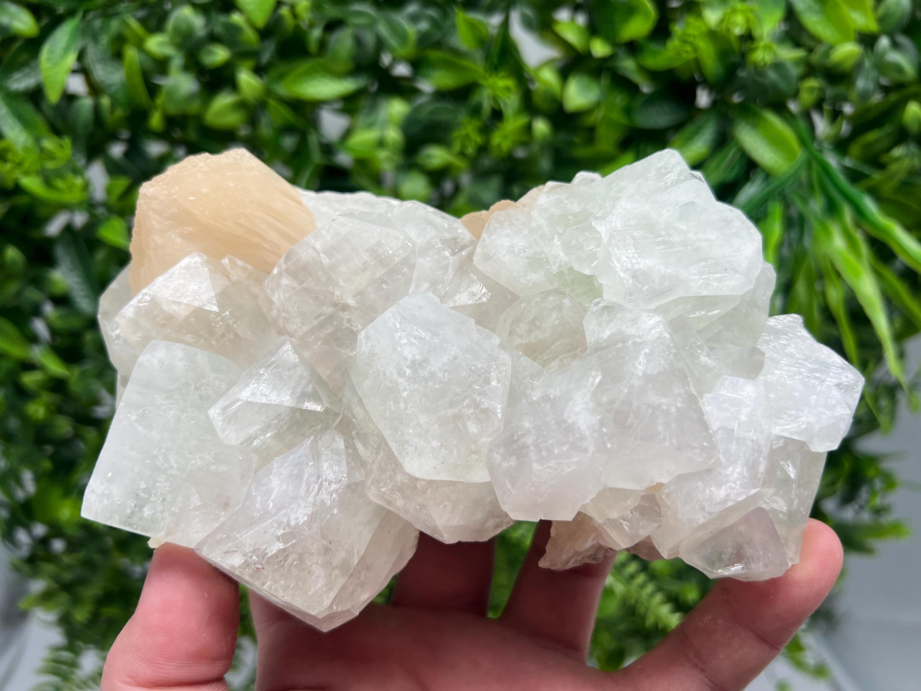 EXSTA Large Apophyllite,Stilbite on Chalcedony,natural,collection mineral specimen,India Mineral,Crystal,Stone Mineral Specimen IndiaCrystal