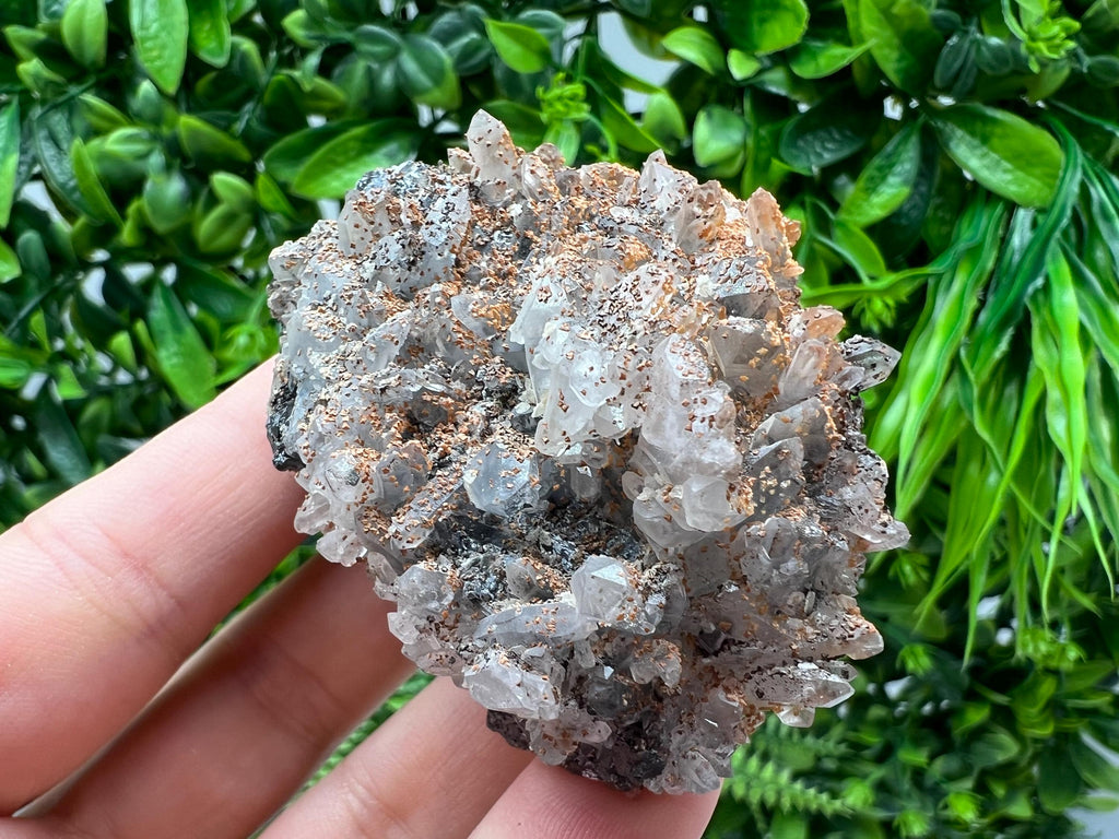 Stunning Quartz whit dolomite on Sphalerite and Galena,from Krushev dol mine,Bulgaria,natural collection mineral specimen,home decor crystal