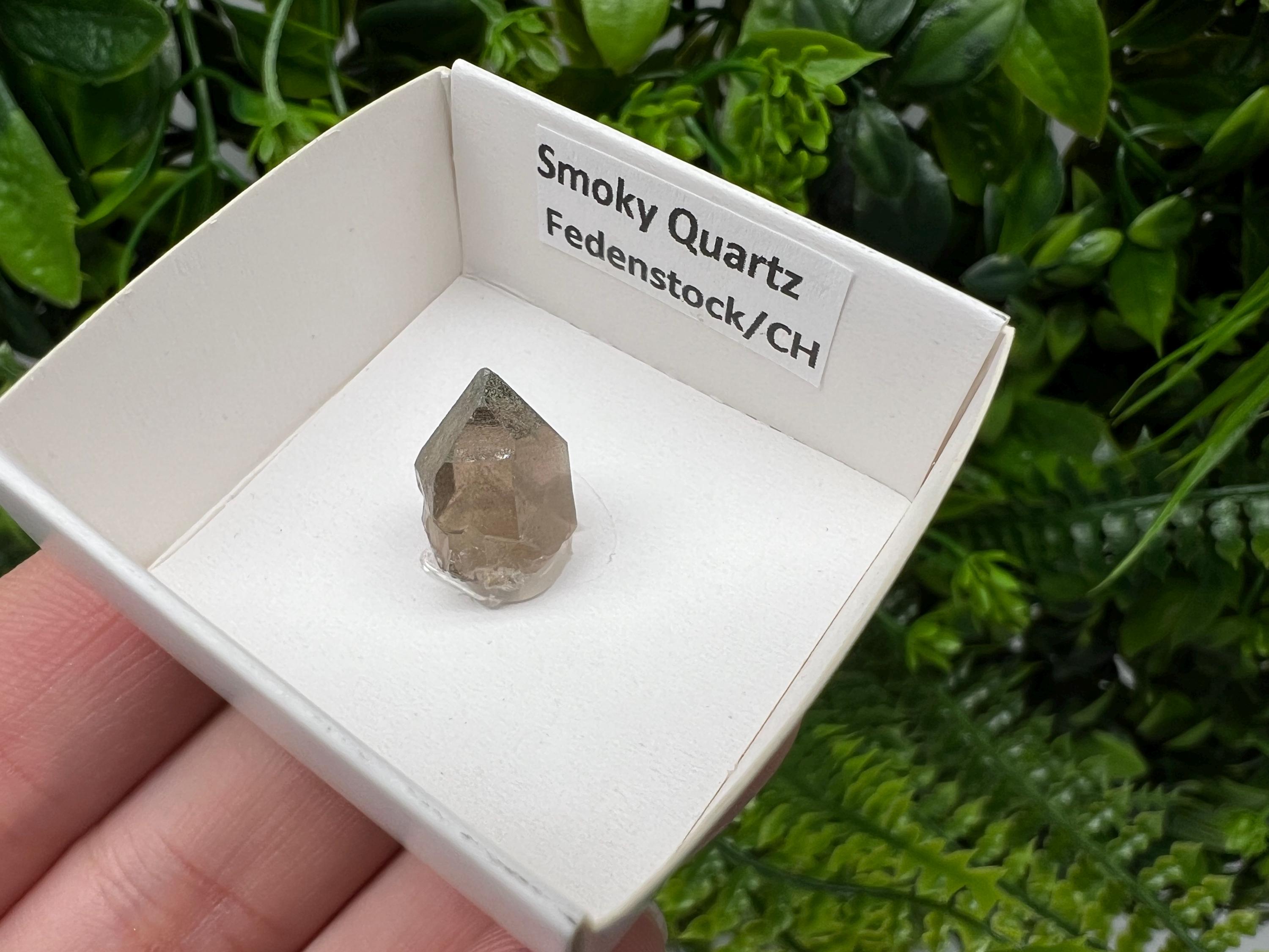 Rare Fedenstock Smoky Quartz Point, Swiss Mineral Specimen (15MM)
