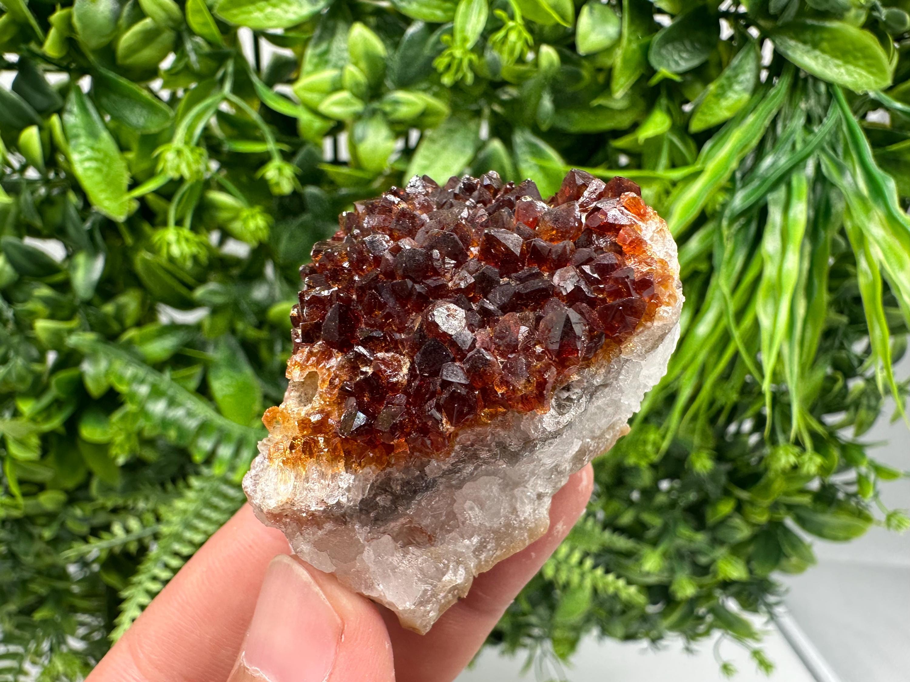 Citrine Crystal Cluster with Hematite Inclusions - Brazil