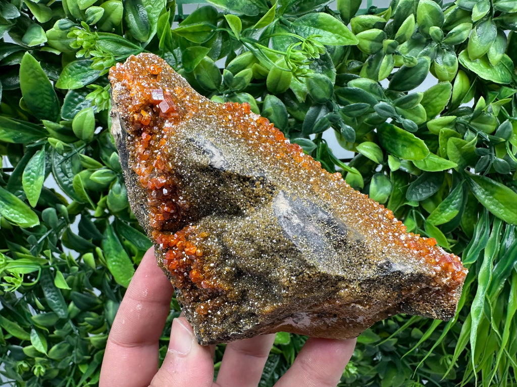 VERY Rare red Vanadinite on Barite whit Goethite from Marocco,crystal minerals Speciment cluster Vanadinite crystal Vanadinite Geology Vanad