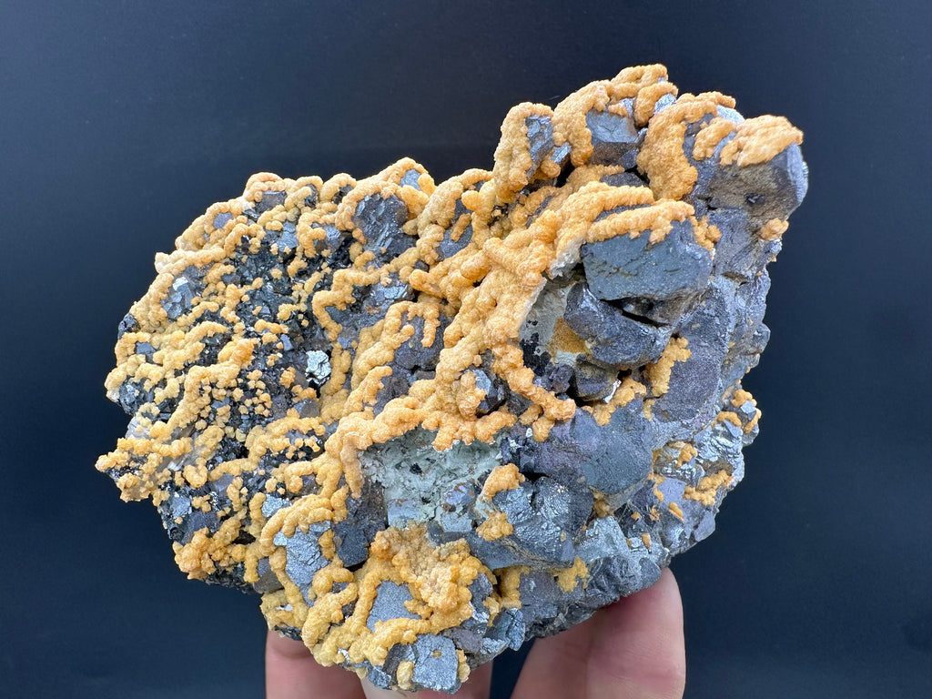Calcite Dolomite on Galena Sphalerite: Bulgaria Crystal Souvenir