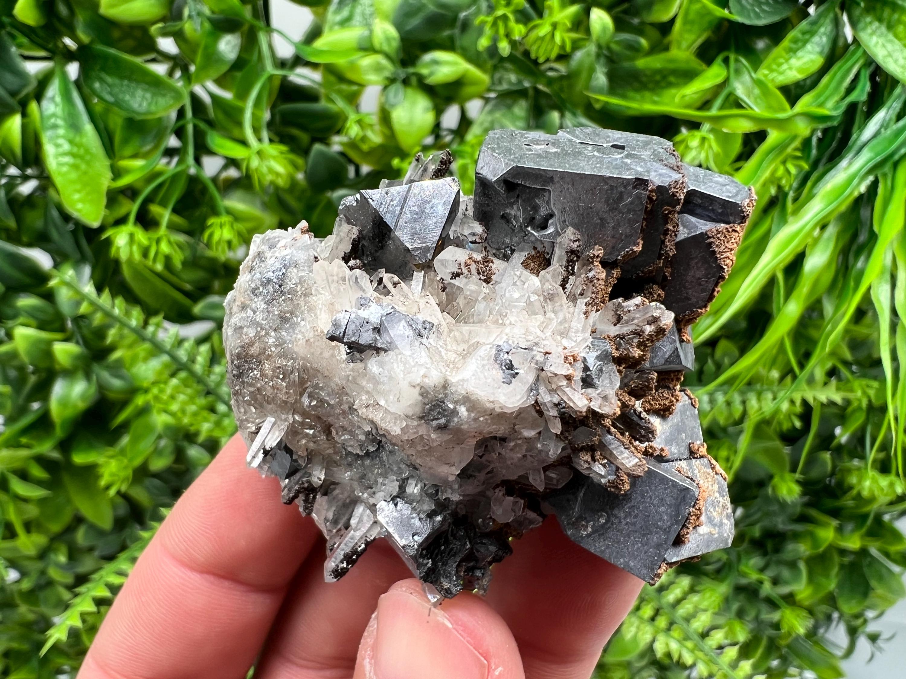 Stunning Galena,Sphalerite on Quartz whit Siderite from 9 th September mine,Madan,Bulgaria,Natural,collectible mineral specimen,home decor