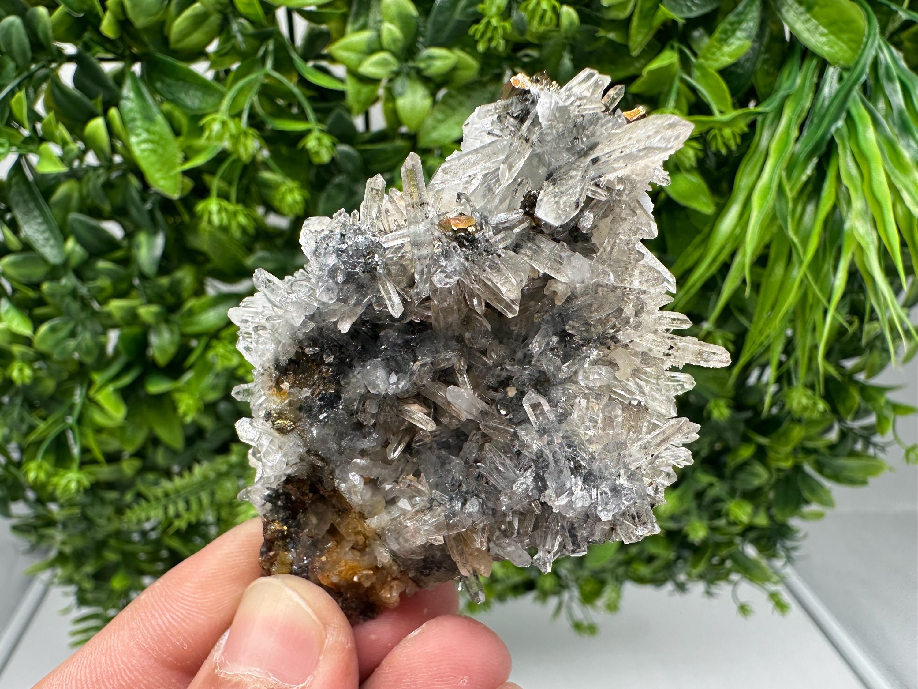 Rainbow Pyrite with Quartz: Natural Mineral Souvenir, Bulgaria