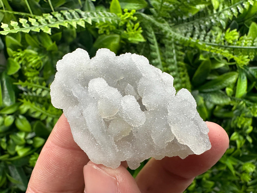 Blue Chalcedony Quartz with Chlorite Inclusions: Home Decor Crystal