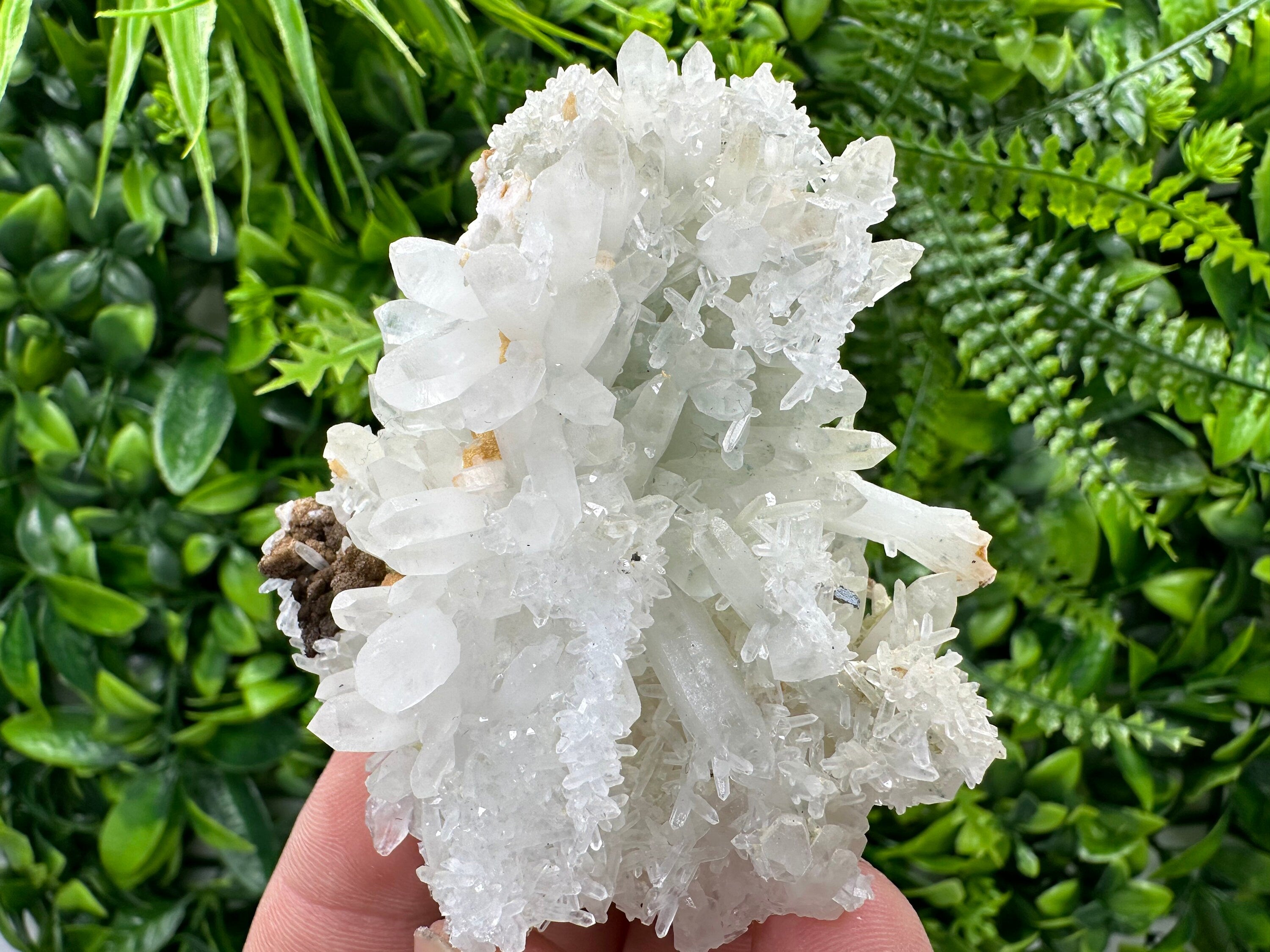 Quartz with Chlorite, Rhodochrosite and Siderite: Natural Crystal Home Decor
