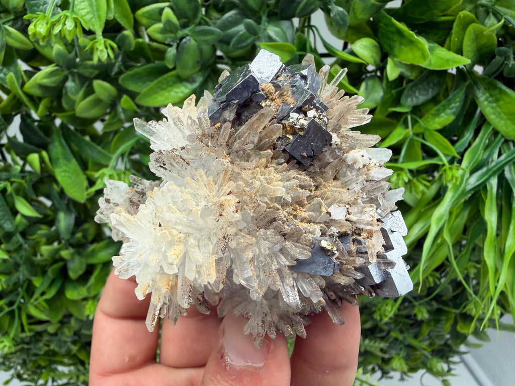 Stunning Galena,Sphalerite on Quartz whit Siderite from 9 th September mine,Madan,Bulgaria,Natural,collectible mineral specimen,home decor