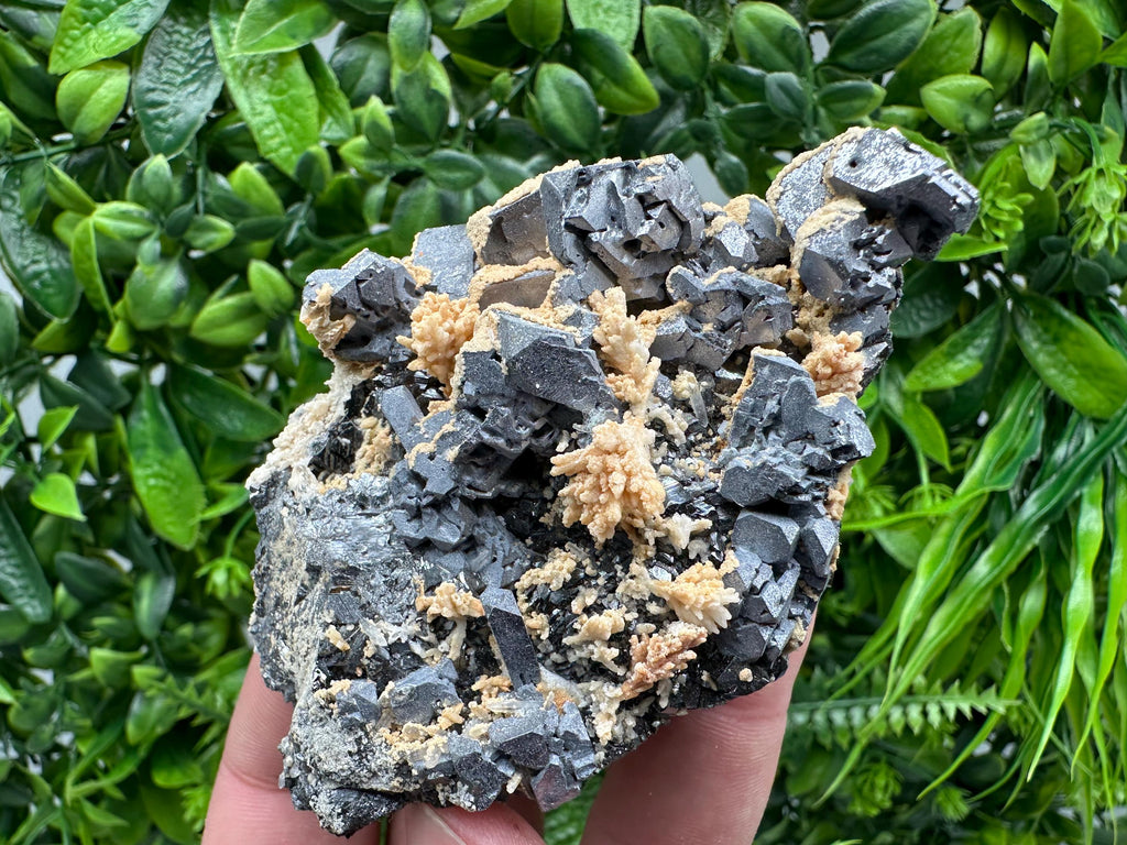 Skeletal Galena with Sphalerite and Calcite - Madan, Bulgaria