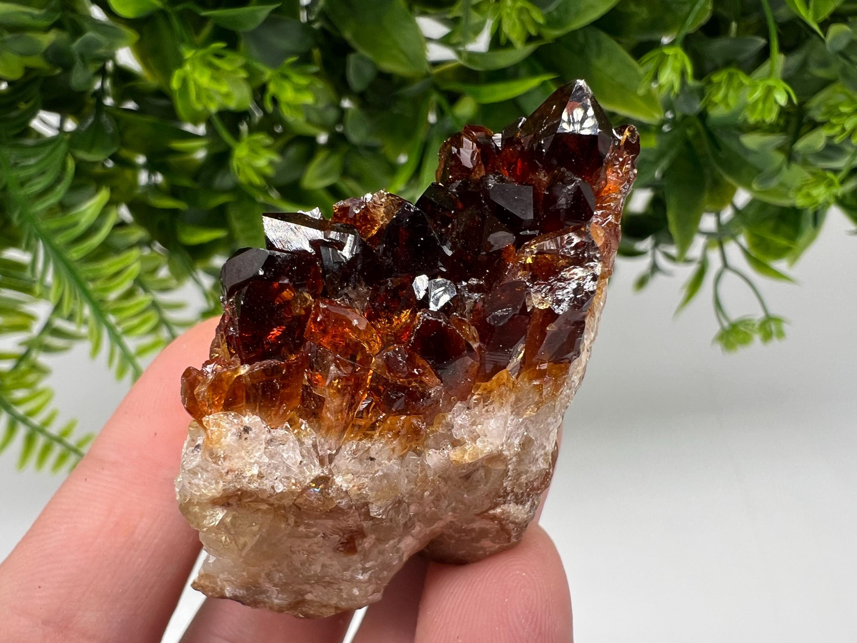 Citrine Crystal Cluster with Hematite Inclusions, Brazilian Mineral