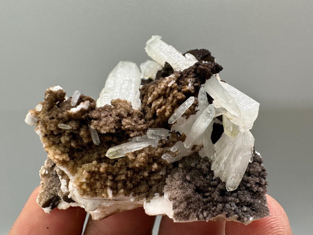 Chlorite Quartz on Rhodochrosite with Dolomite Mineral Souvenir