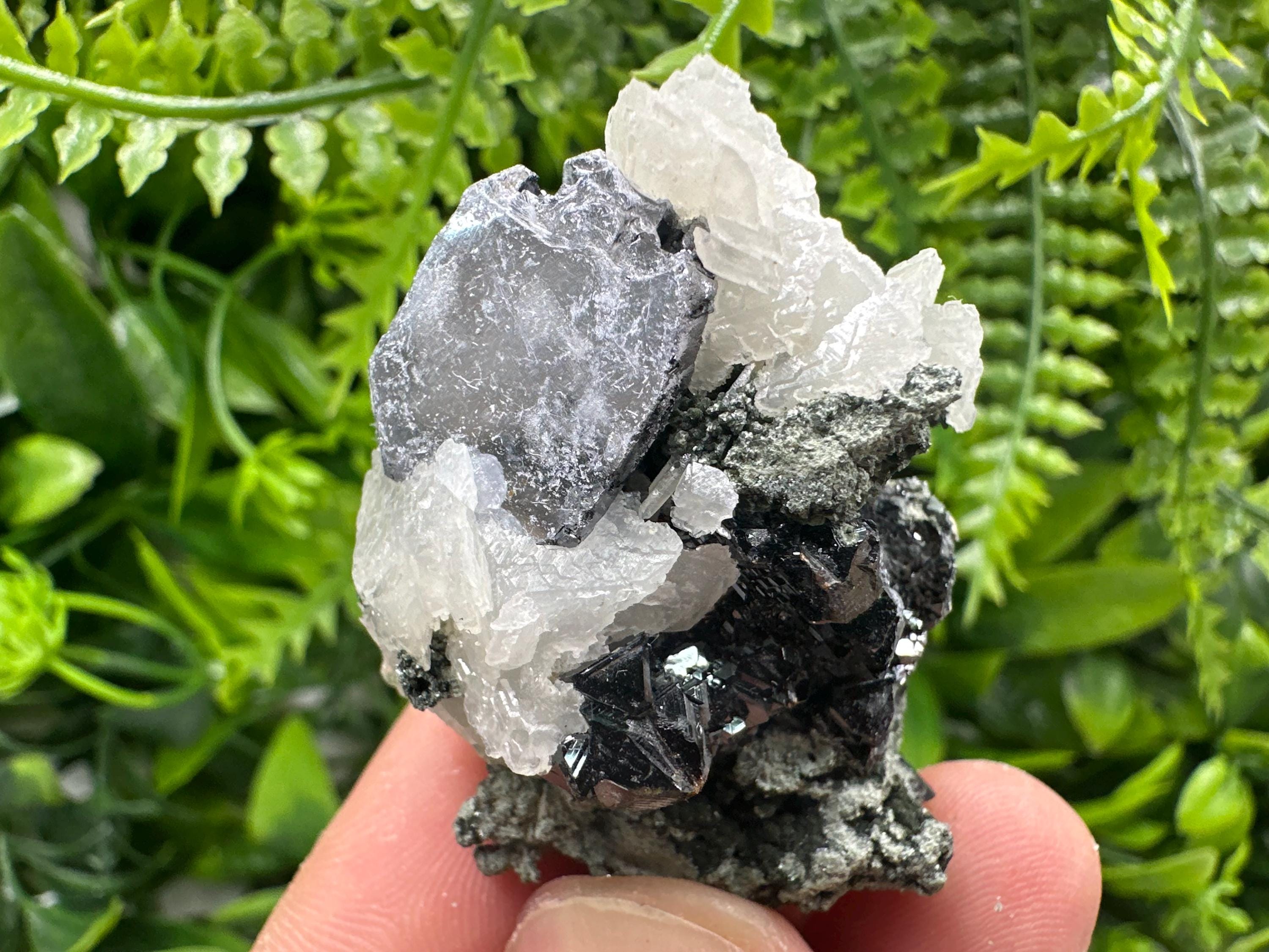 Sphalerite, Galena & Calcite Specimen: Borieva Mine, Bulgaria