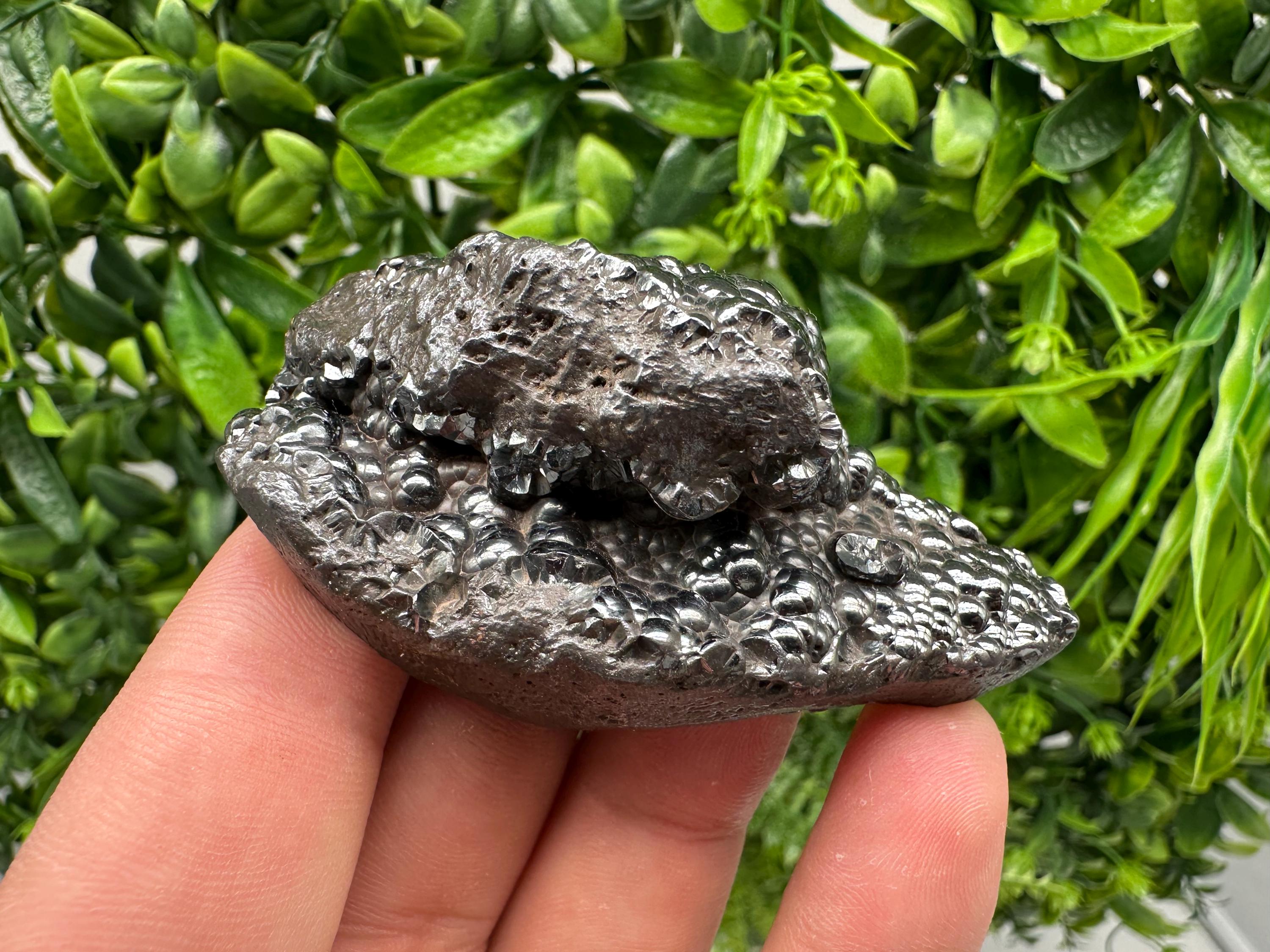 Botryoidal Black Hematite Specimen: Moroccan Crystal for Reiki Chakra