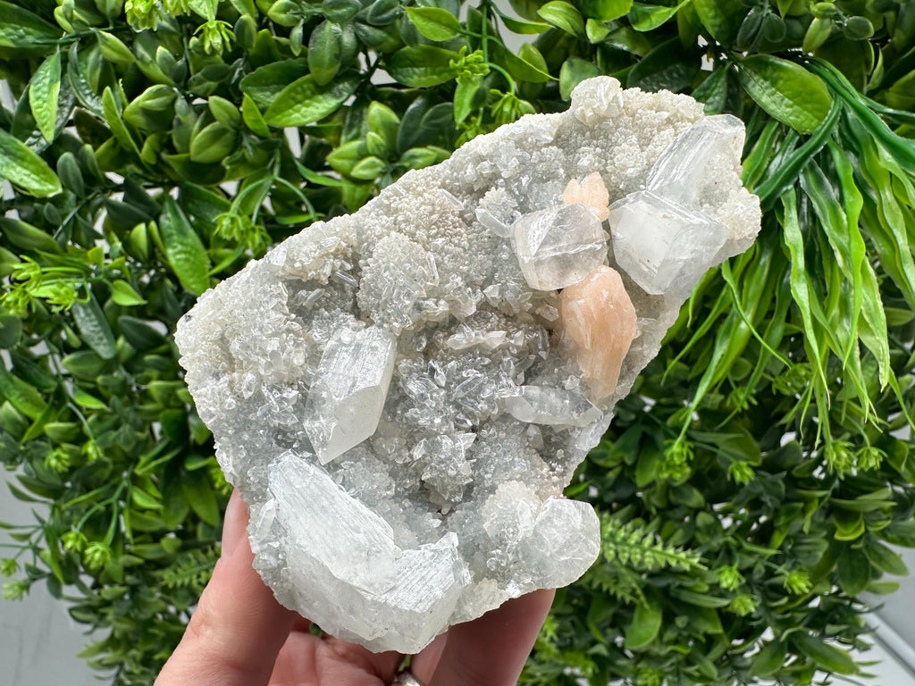 Apophyllite Stilbite Chalcedony Specimen: India Minerals, Crystal Stone