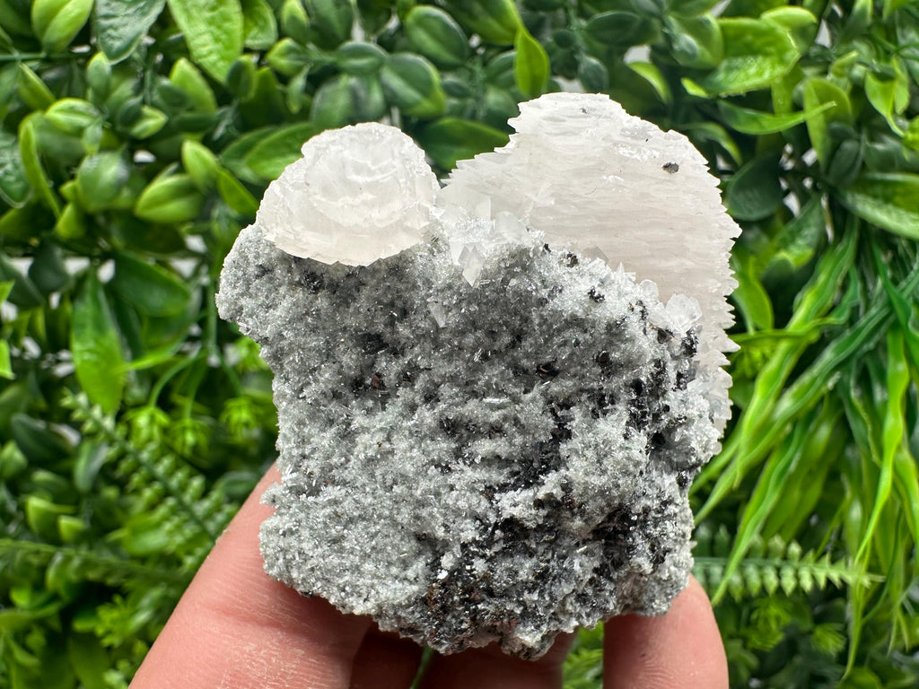 Calcite on Quartz with Sphalerite, Borieva Mine, Bulgaria