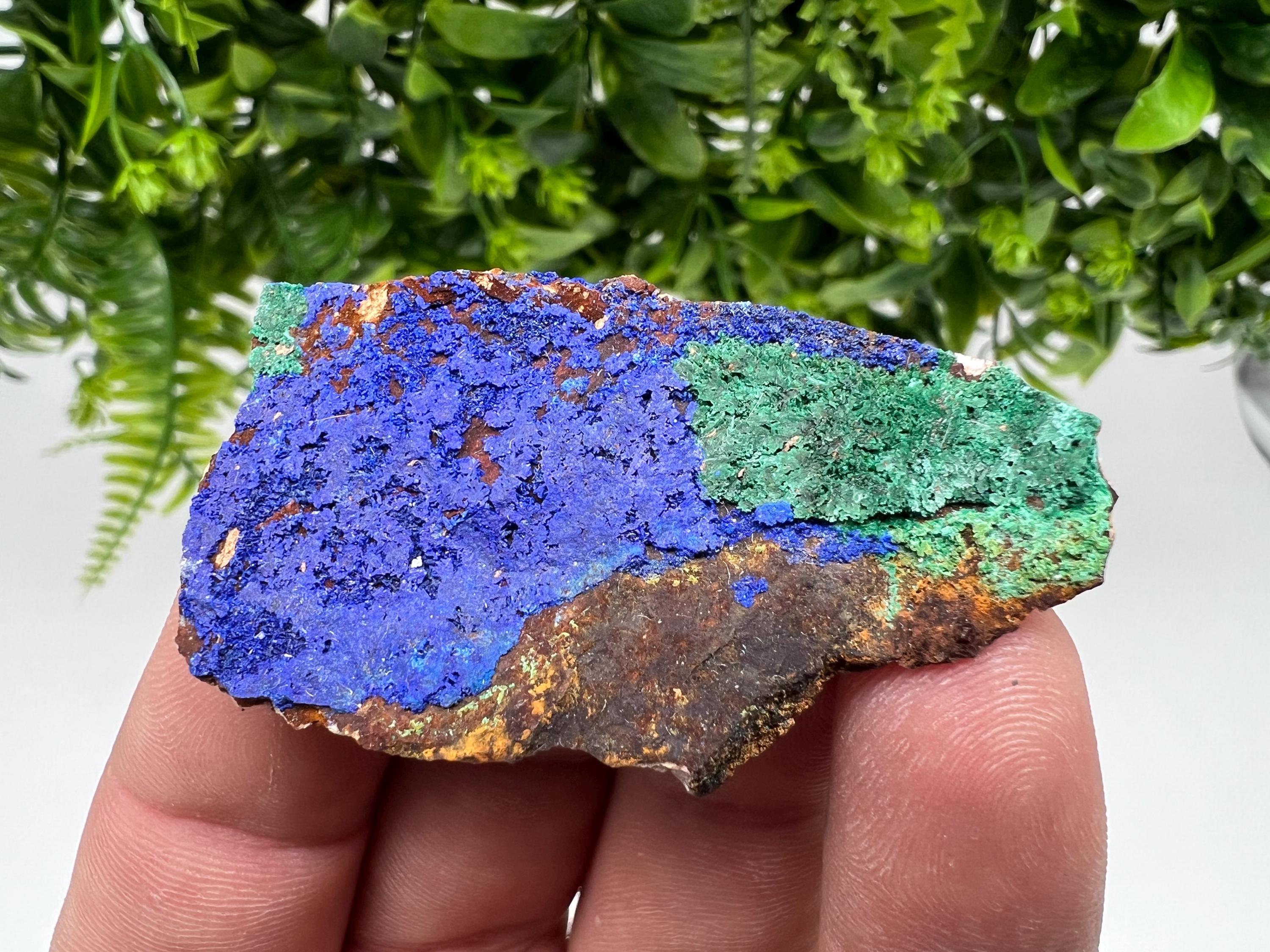 Moroccan Azurite Malachite Specimen, Blue Green Crystal Mineral