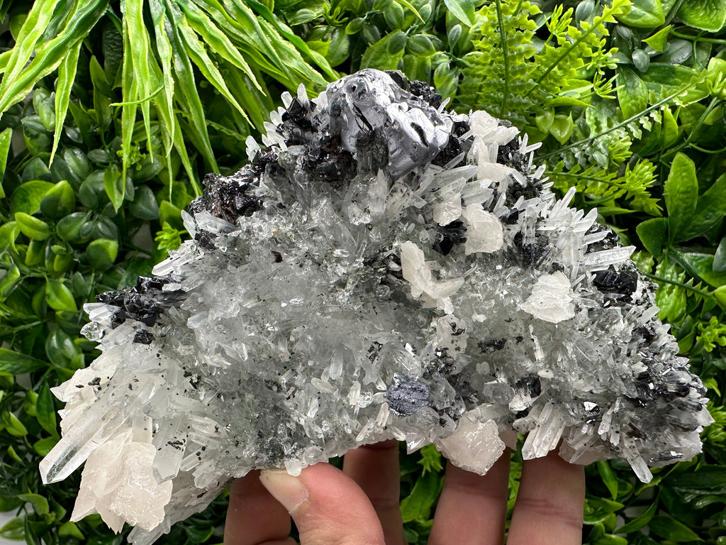 Galena Sphalerite Calcite on Quartz, Borieva Mine Bulgaria