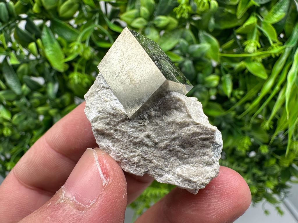 Large Pyrite Cube on Matrix, Natural Mineral Specimen, La Rioja Spain